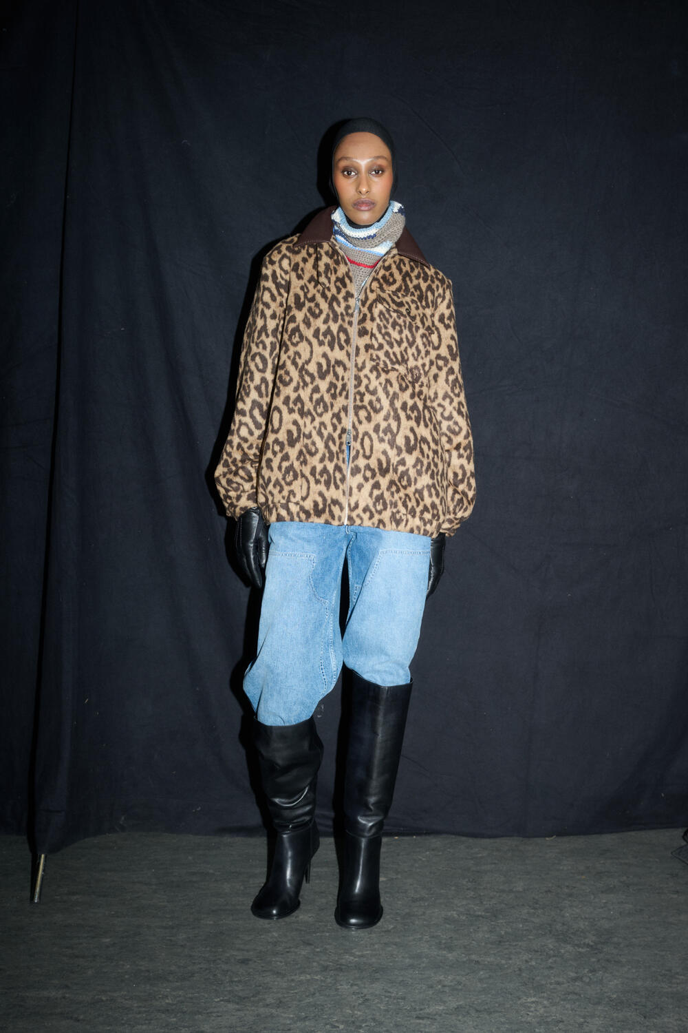 Beline jakke - Wool Camel Leopard