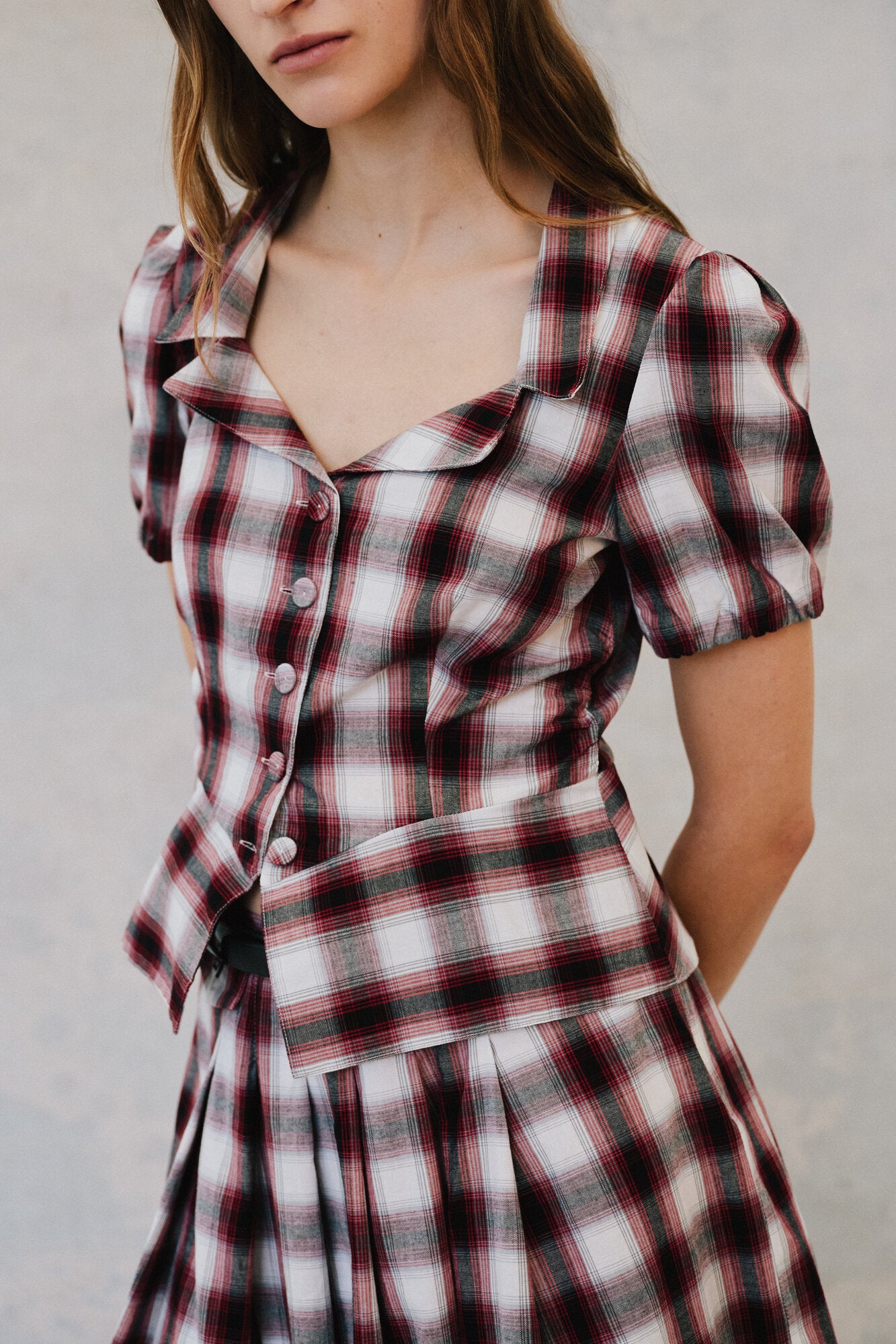 Macaia bluse - Red Check
