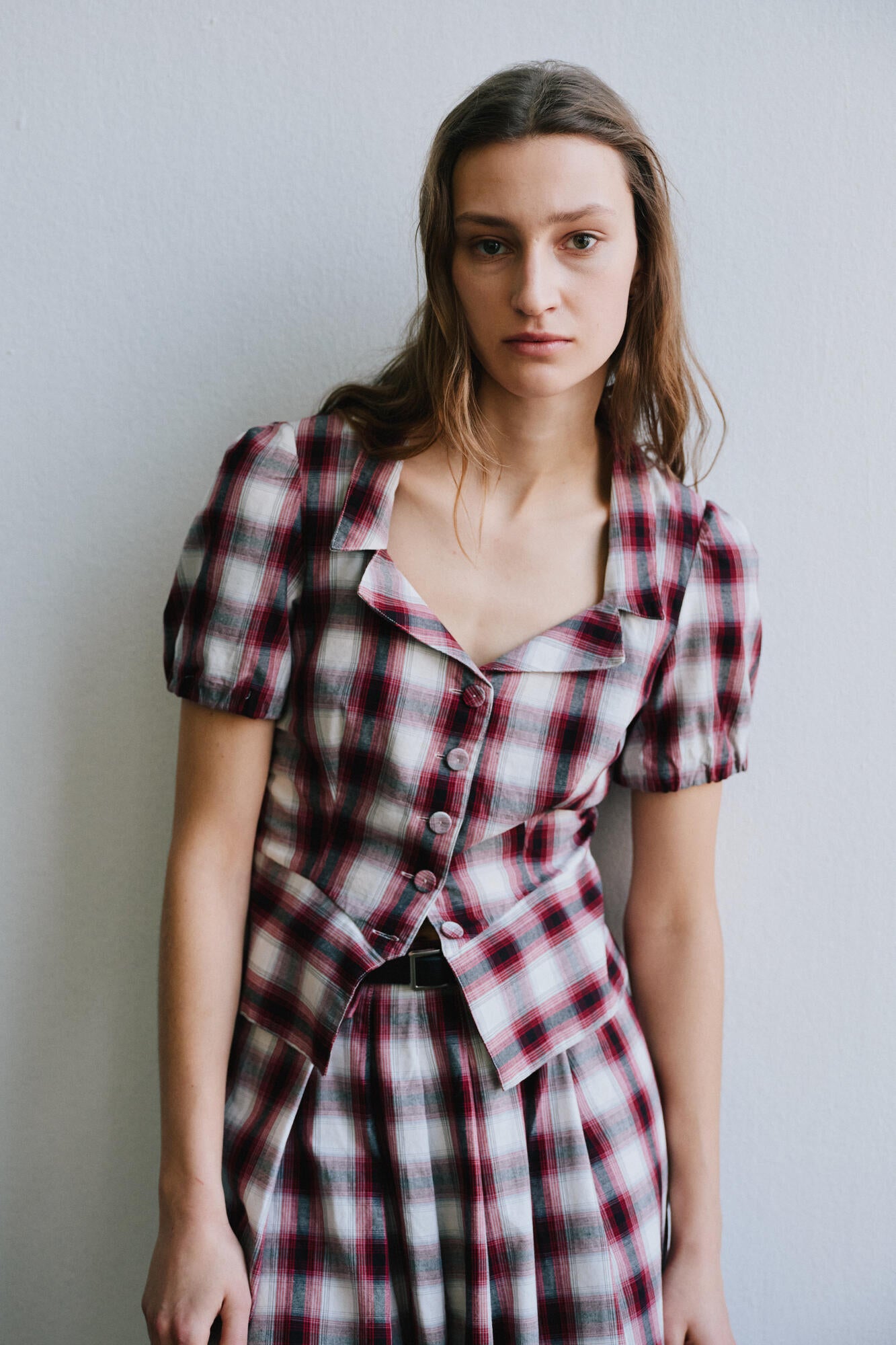Macaia bluse - Red Check