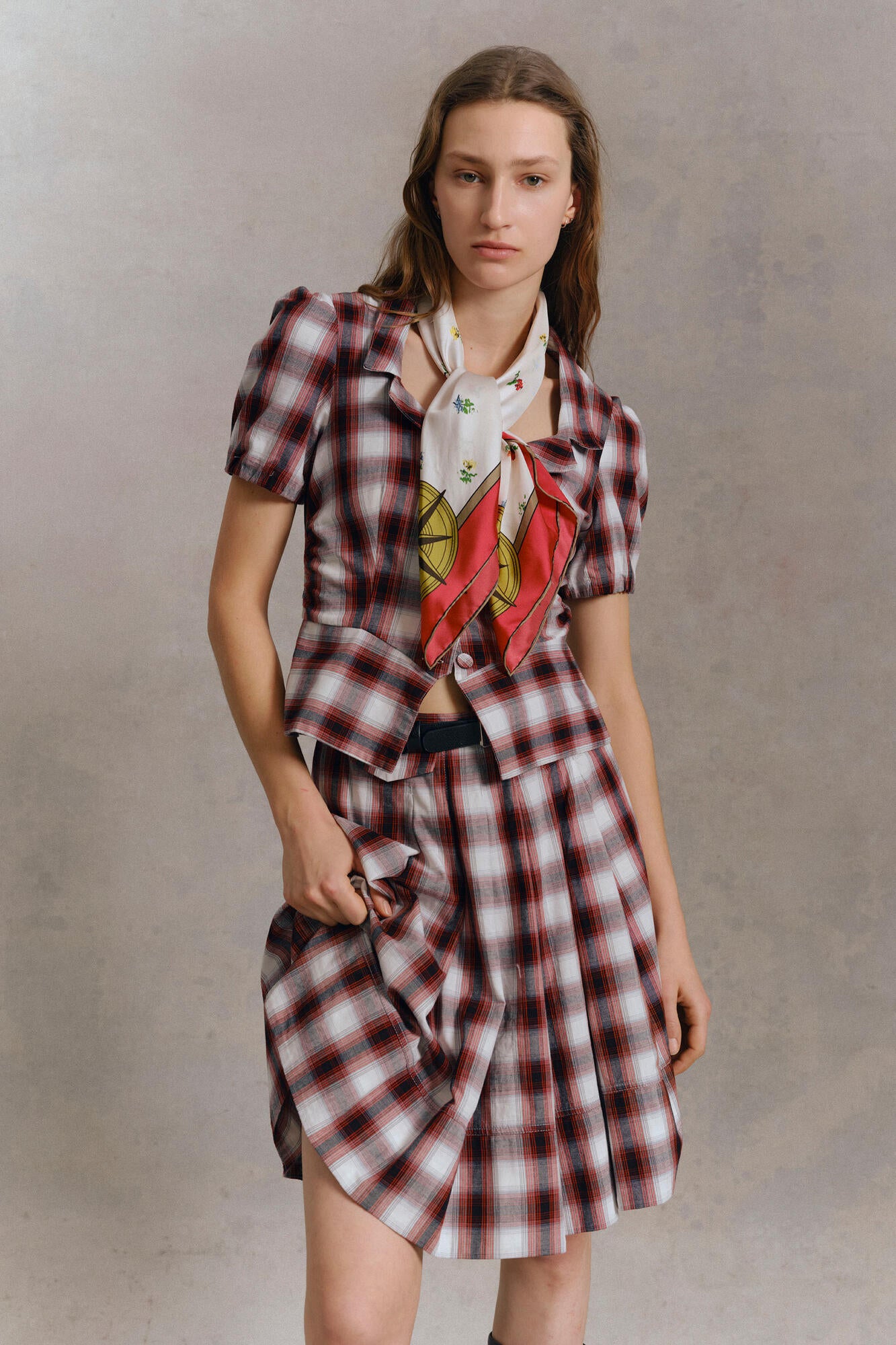 Macaia bluse - Red Check