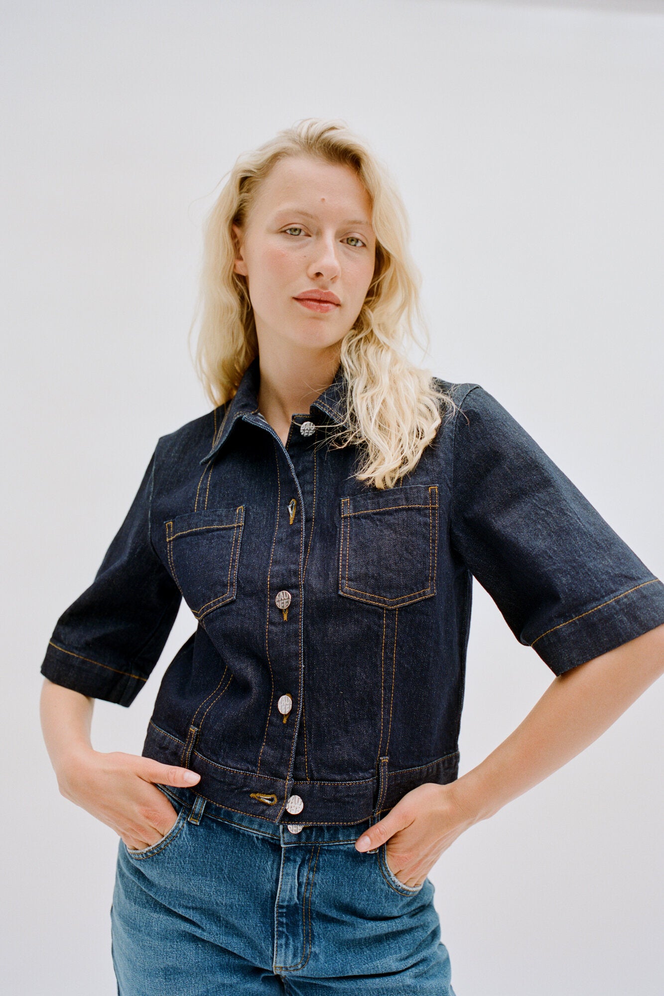 NO 05 denimskjorte - Dark Blue Rinse