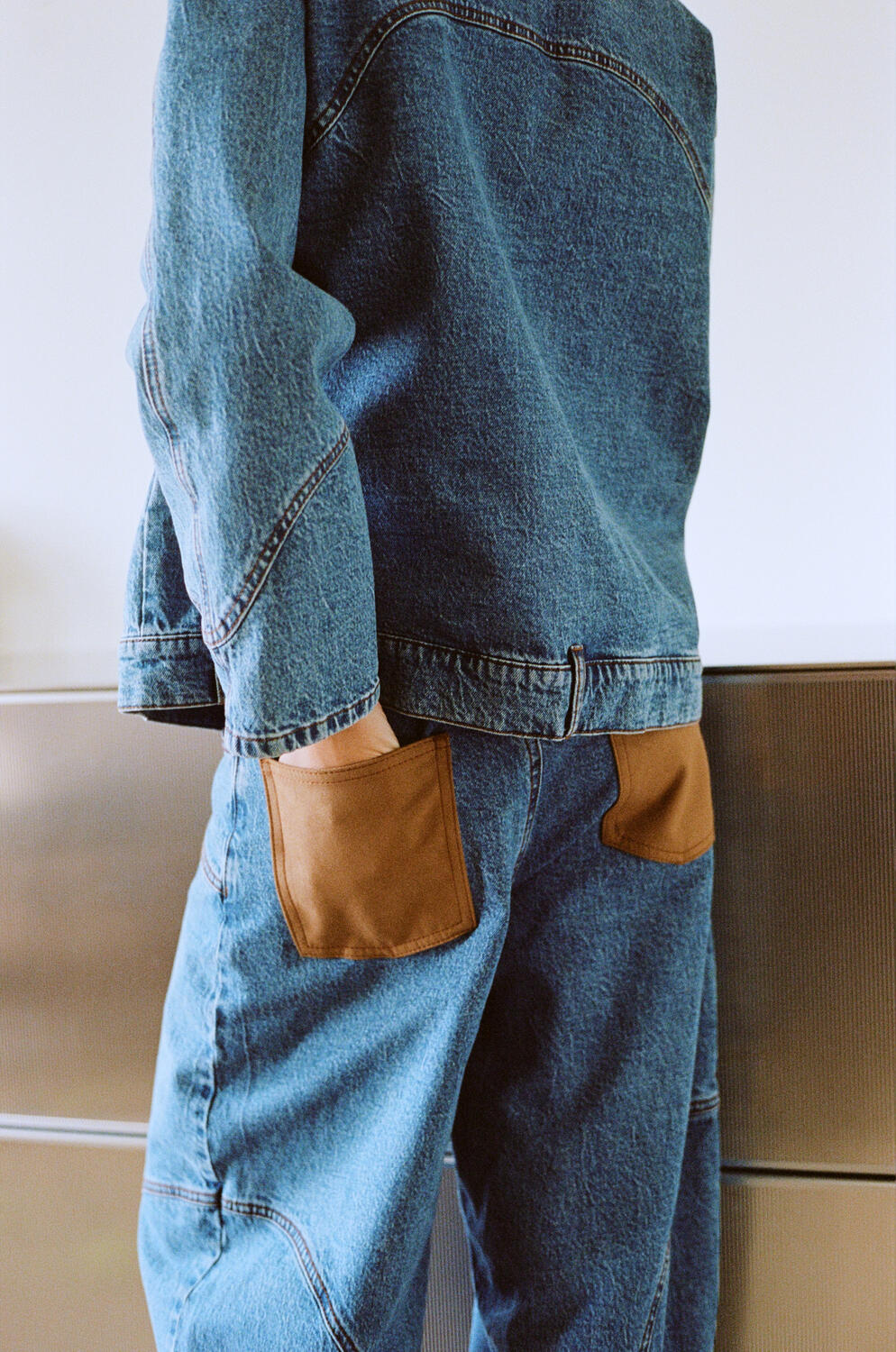 Napolen jeans - Denim Suede Mix