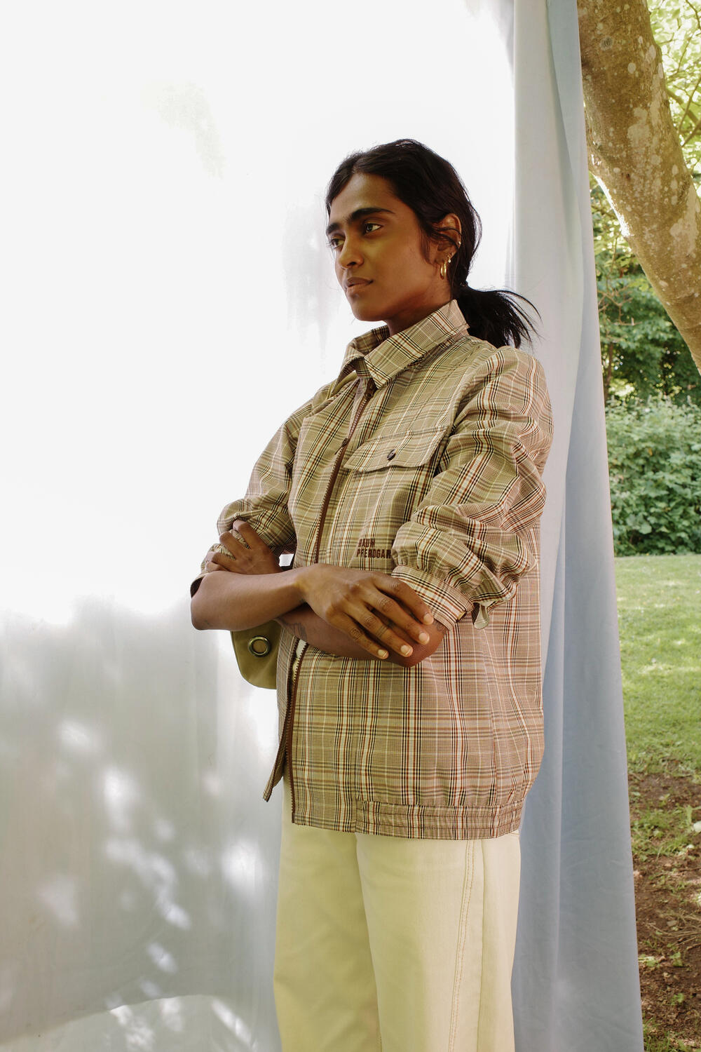 Beline jakke - Brown Mini Check