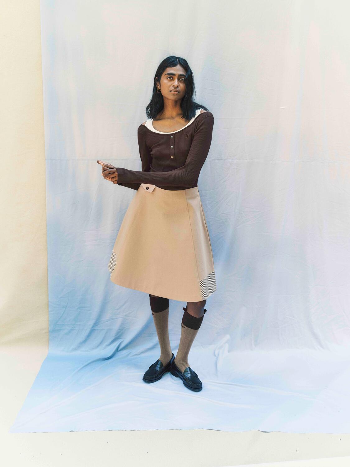 Leila strømper - Portabella Camel