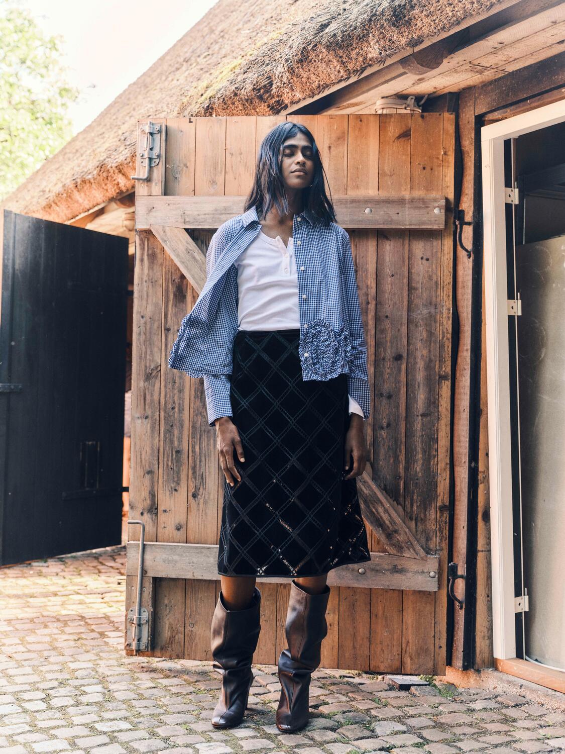 Mariel skjorte - Mini Blue Check