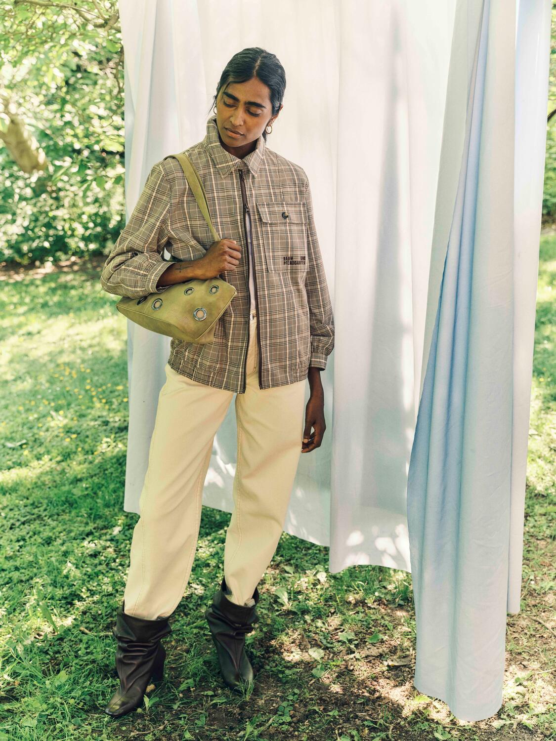 Beline jakke - Brown Mini Check