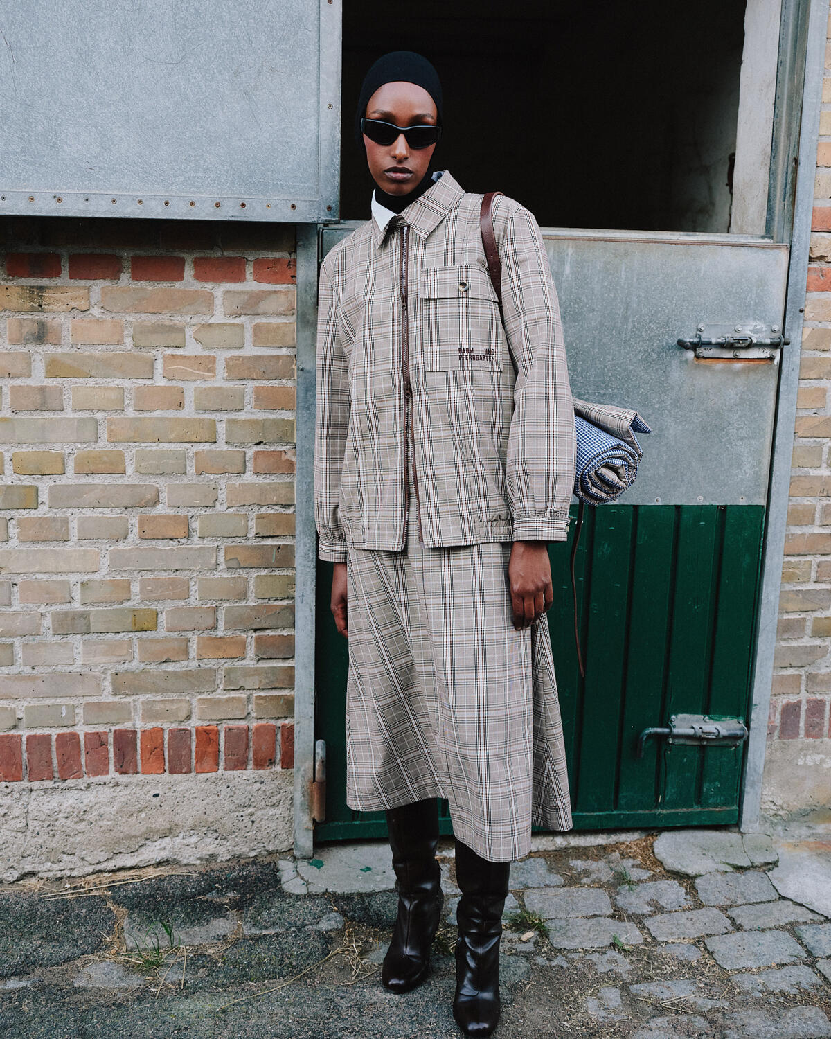 Beline jakke - Brown Mini Check