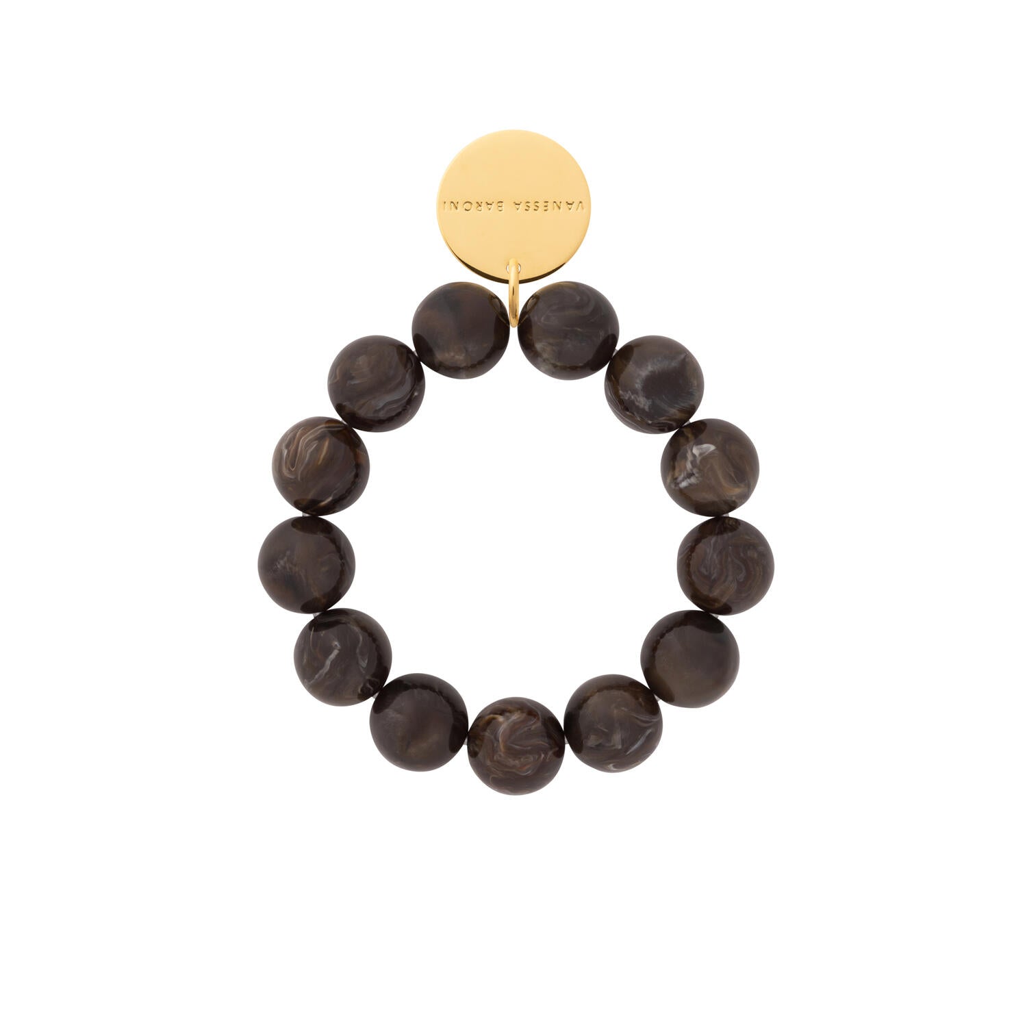 Beads Flex armbånd - Dark Brown Marble