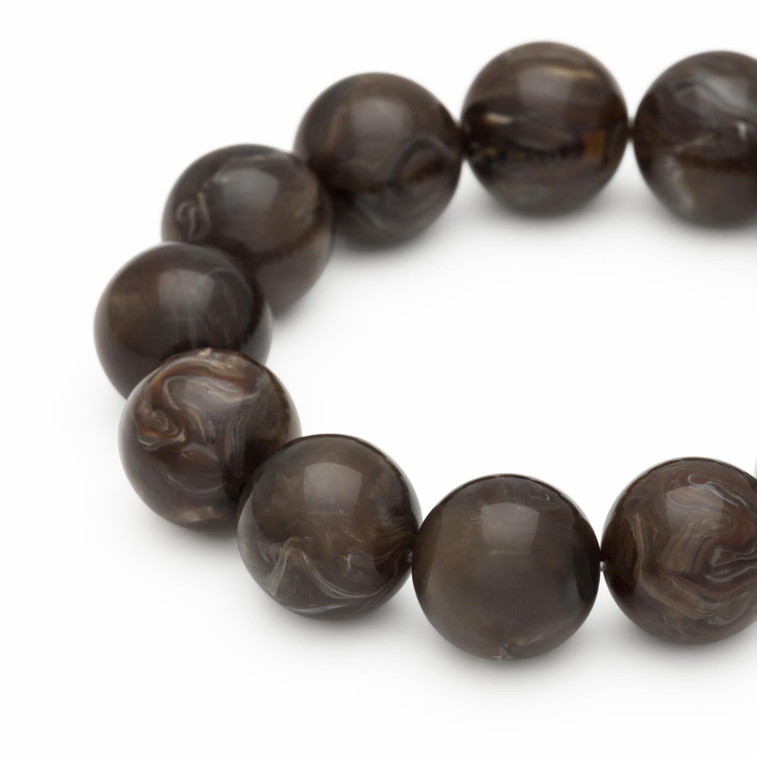 Beads Flex armbånd - Dark Brown Marble