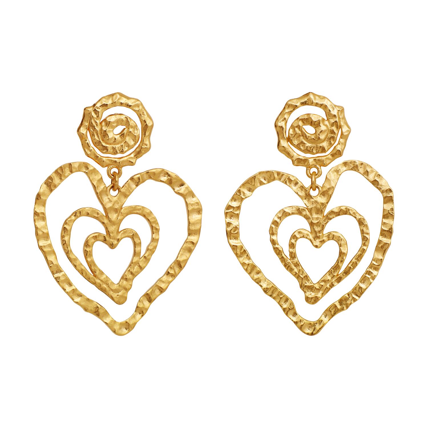 Beate hængeøreringe - forgyldt