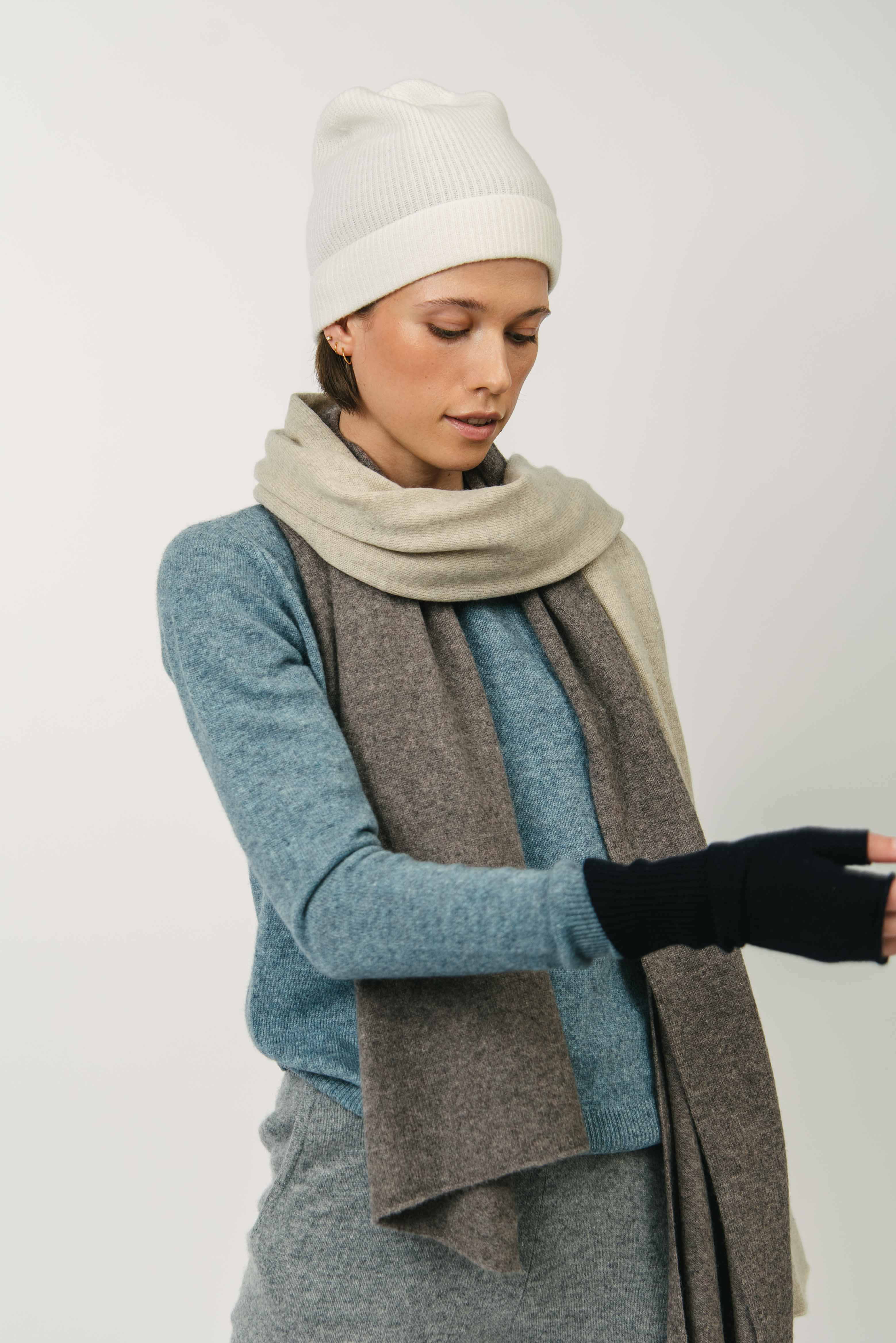 Long Cashmere tørklæde - grå