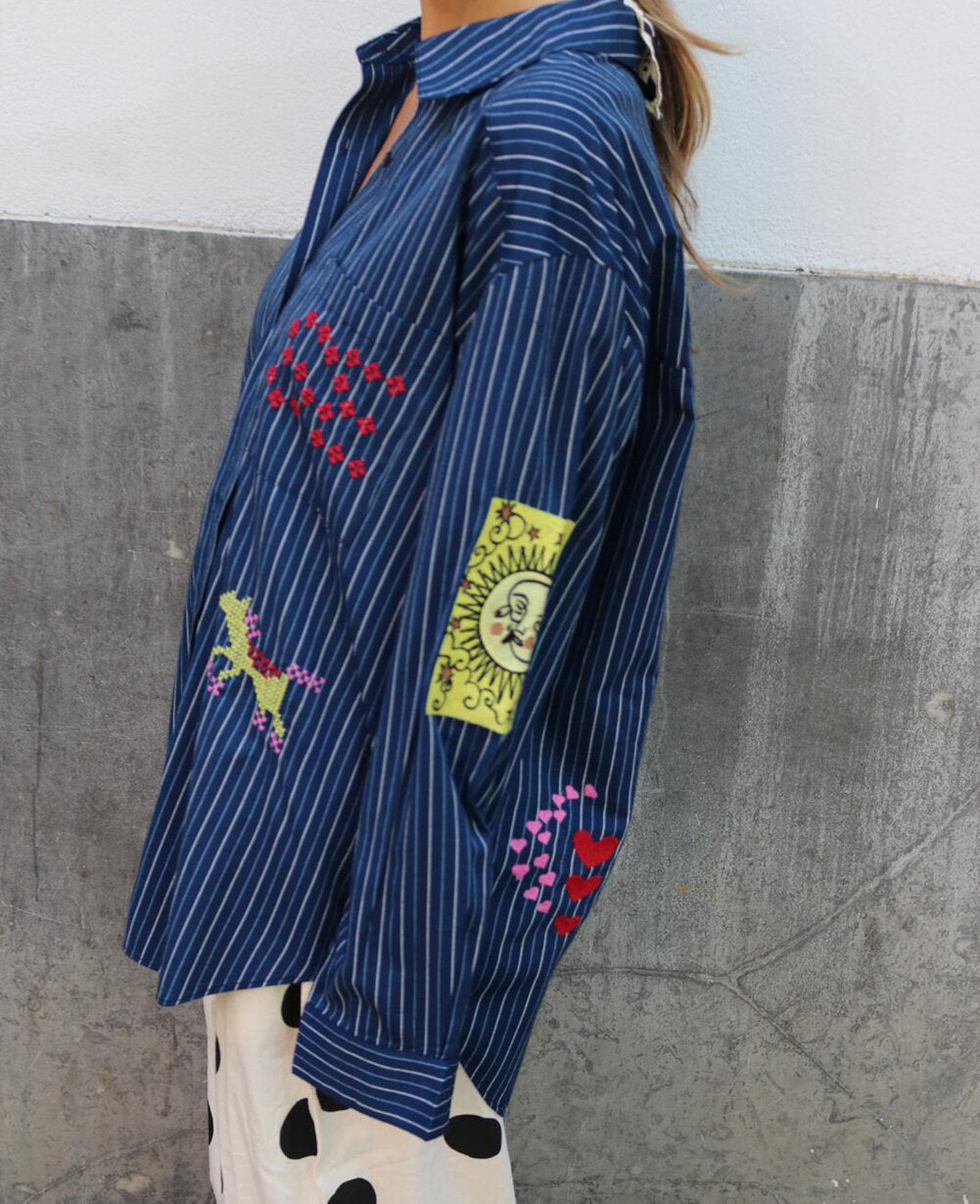 Brenna skjorte - Navy Stripes