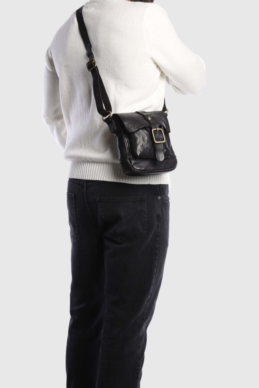 Spino crossbody taske, small - sort