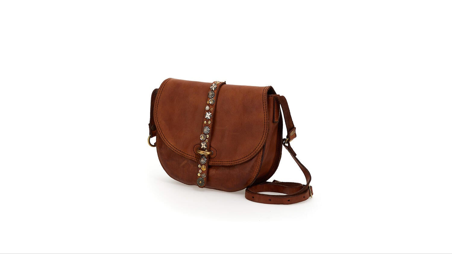 Linda crossbody taske, medium - Cognac