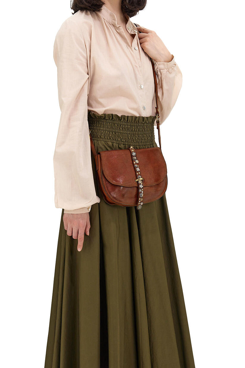 Linda crossbody taske, medium - Cognac