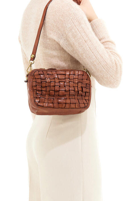 Elena Bowling taske, small - Cognac