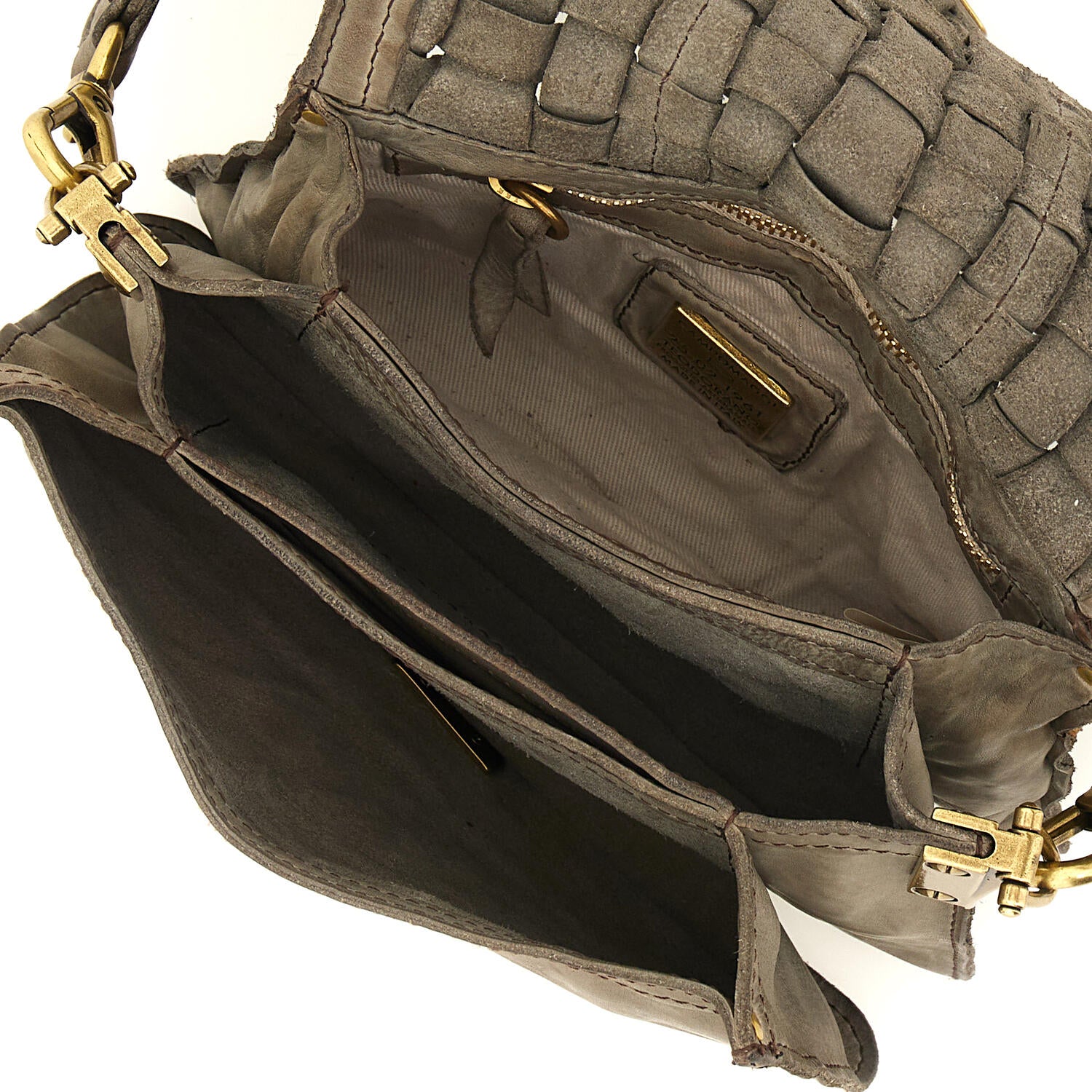 Woven crossbody taske - Cement