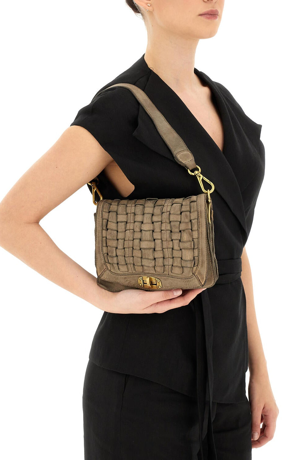 Woven crossbody taske - Cement