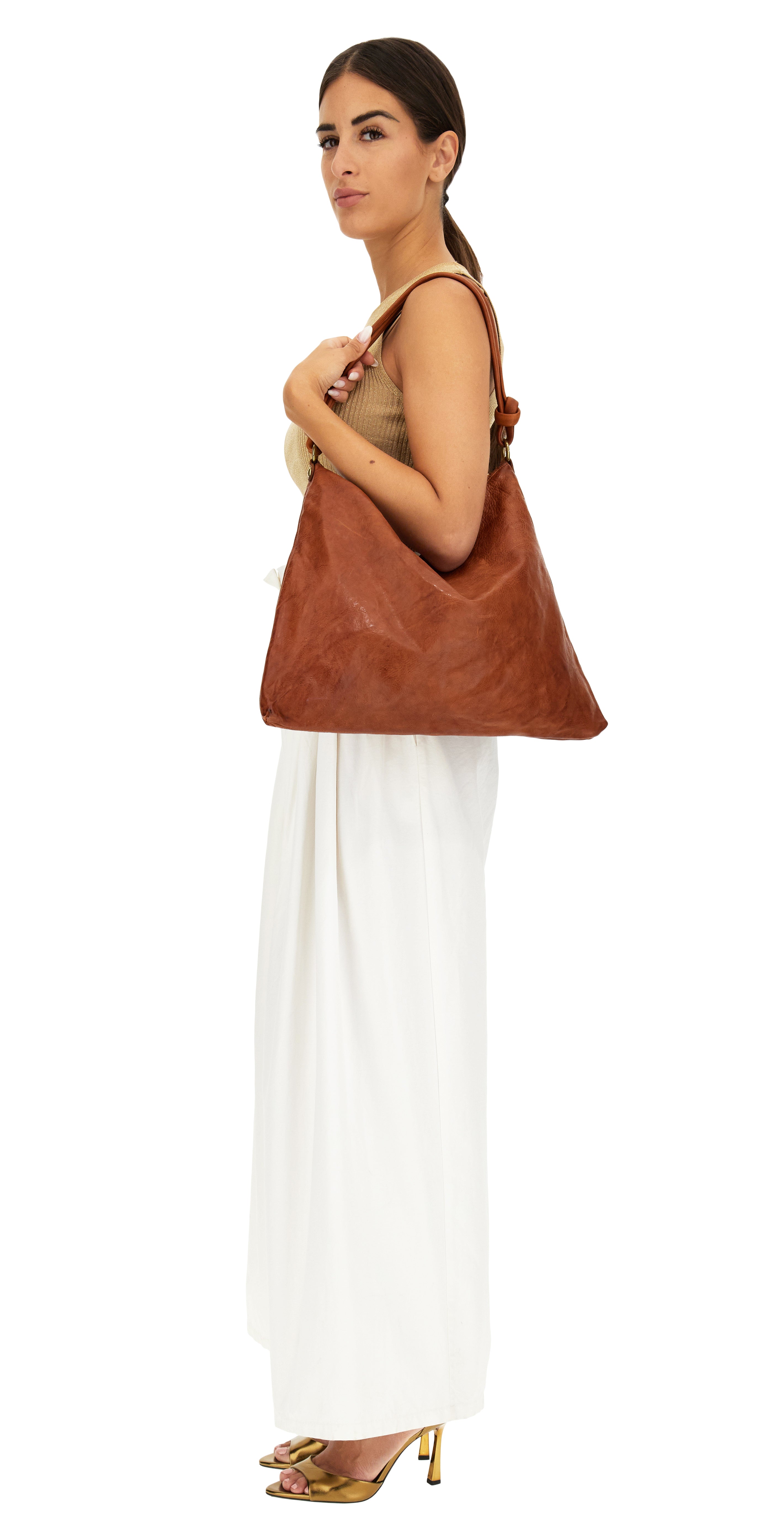 Ebano skuldertaske - Cognac