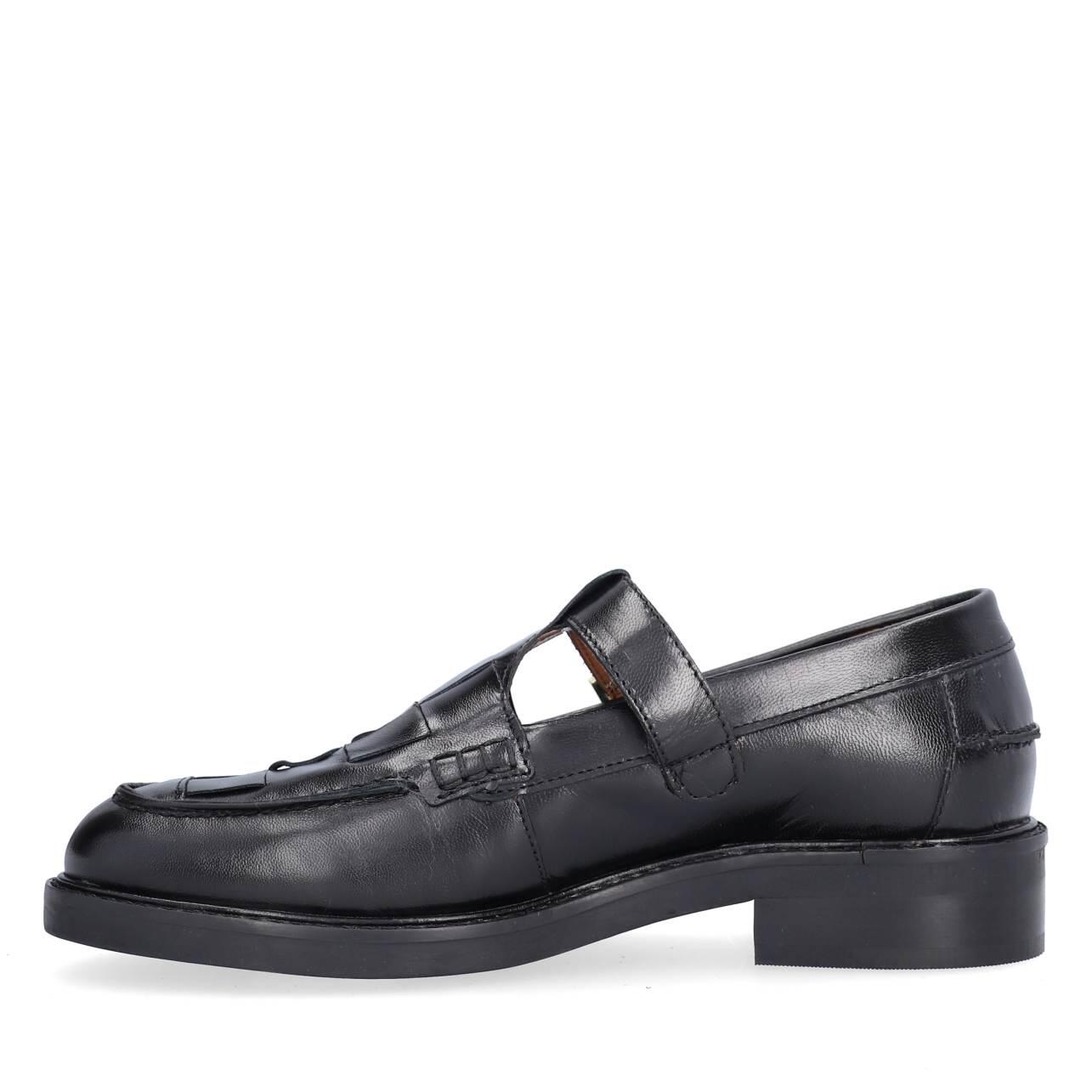 T-Bar Flet loafers - Black Calf 80