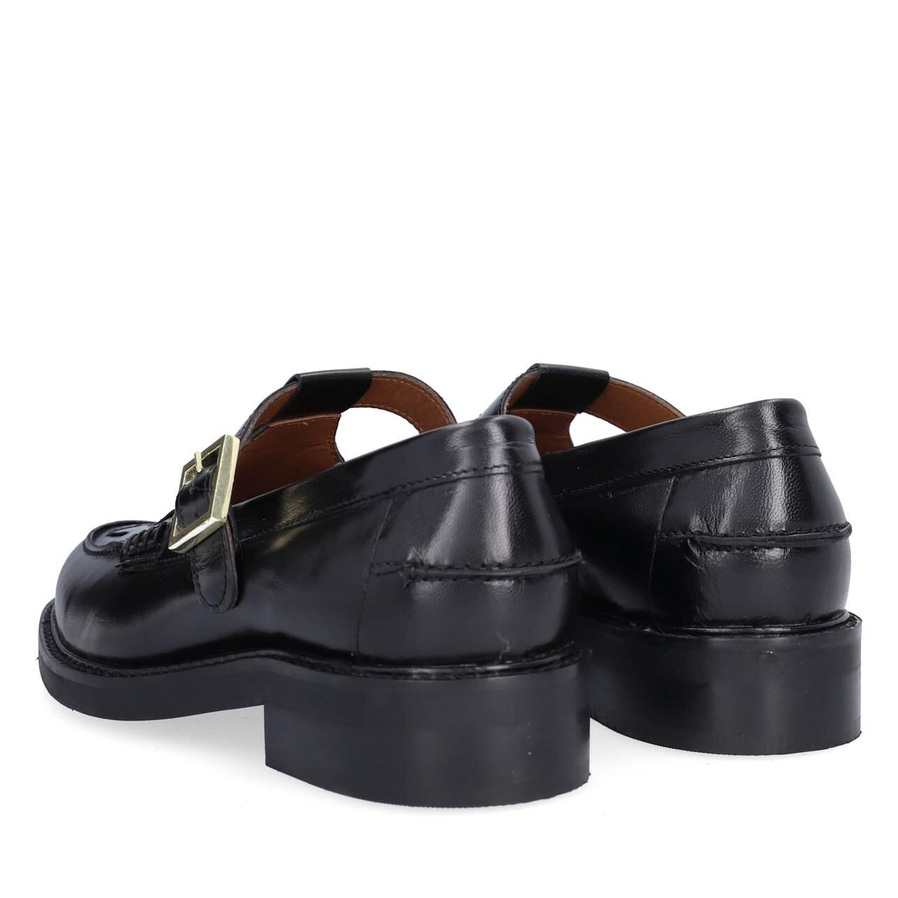 T-Bar Flet loafers - Black Calf 80