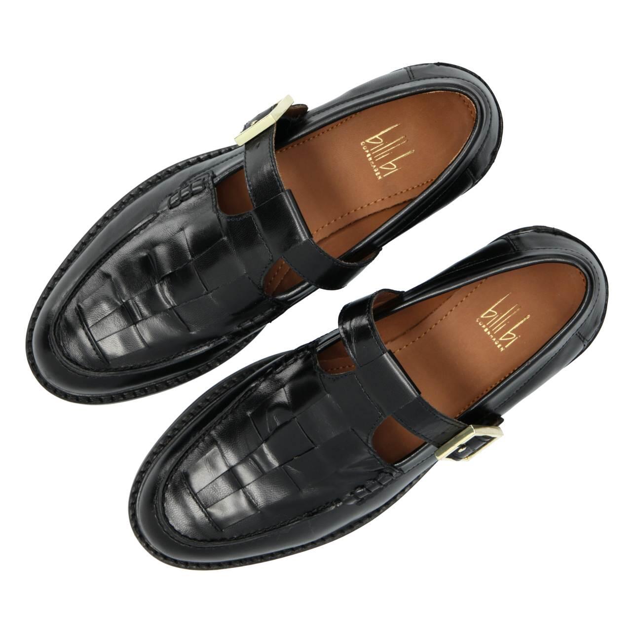 T-Bar Flet loafers - Black Calf 80
