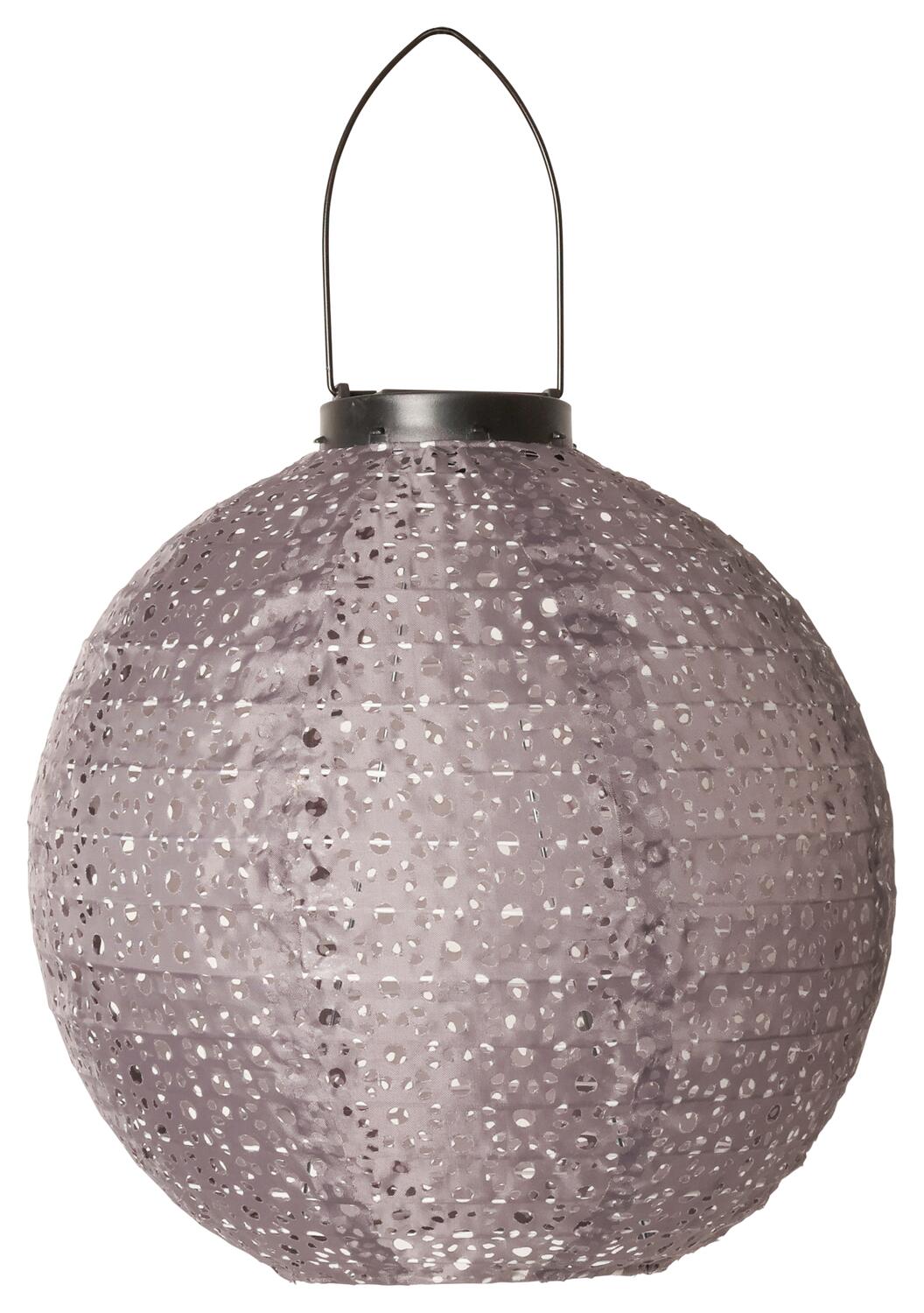 Lanterne m/solar, globe - grå