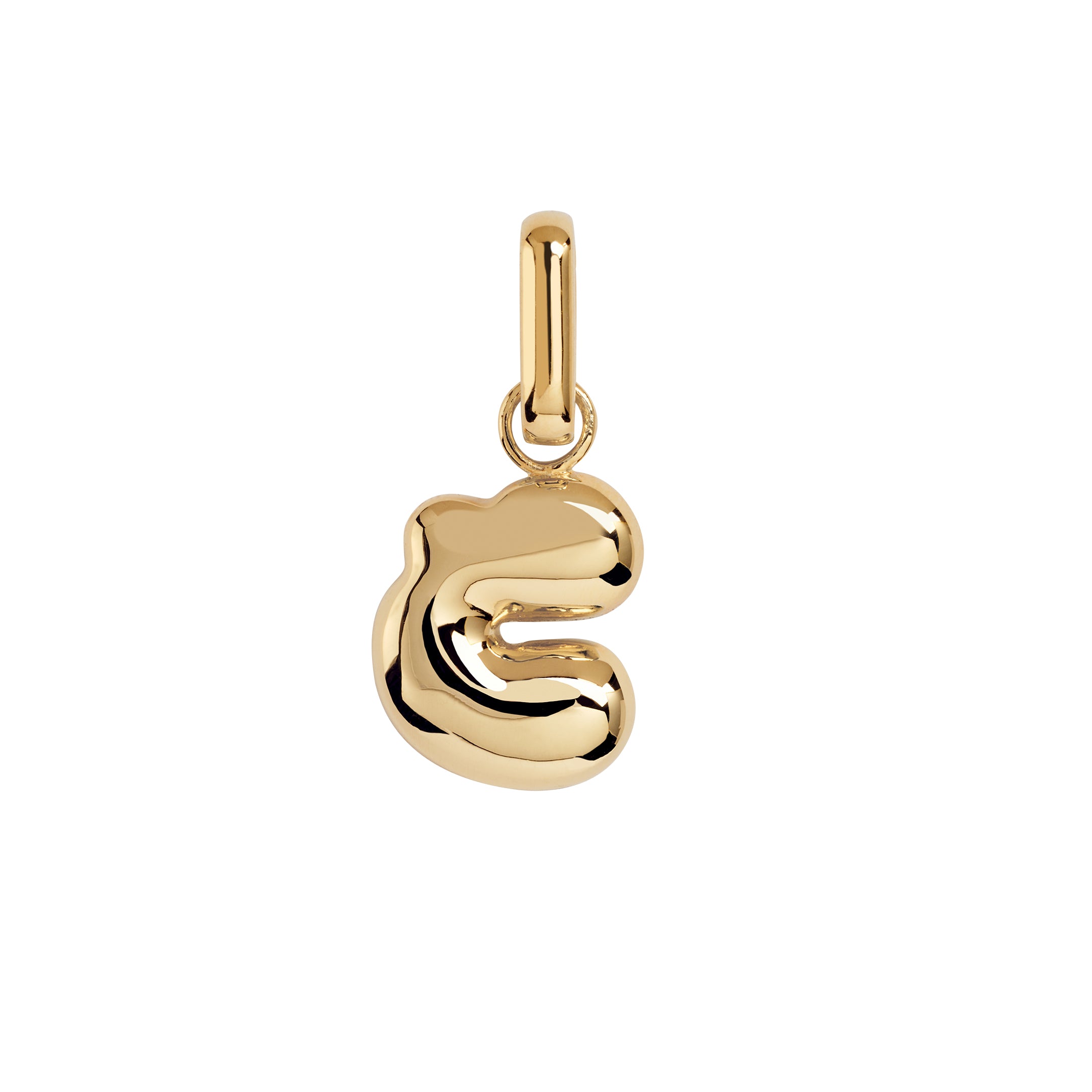 Puffer Letter Charm vedhæng - forgyldt