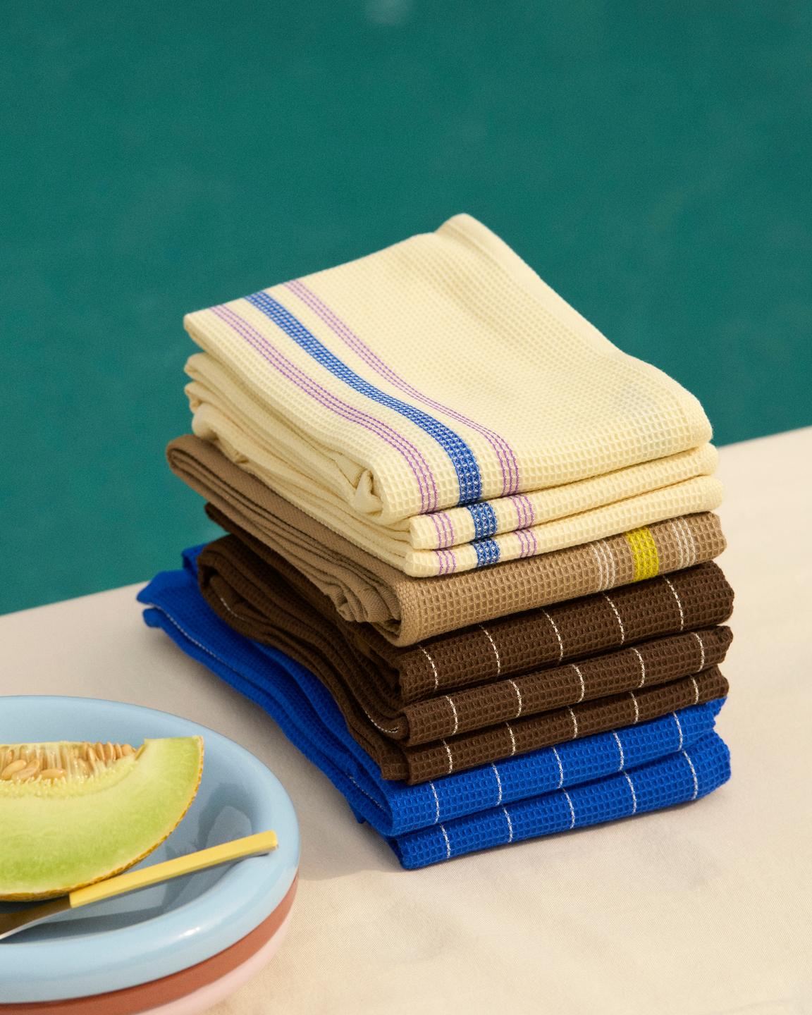 Canteen viskestykke - Cream and Blue
