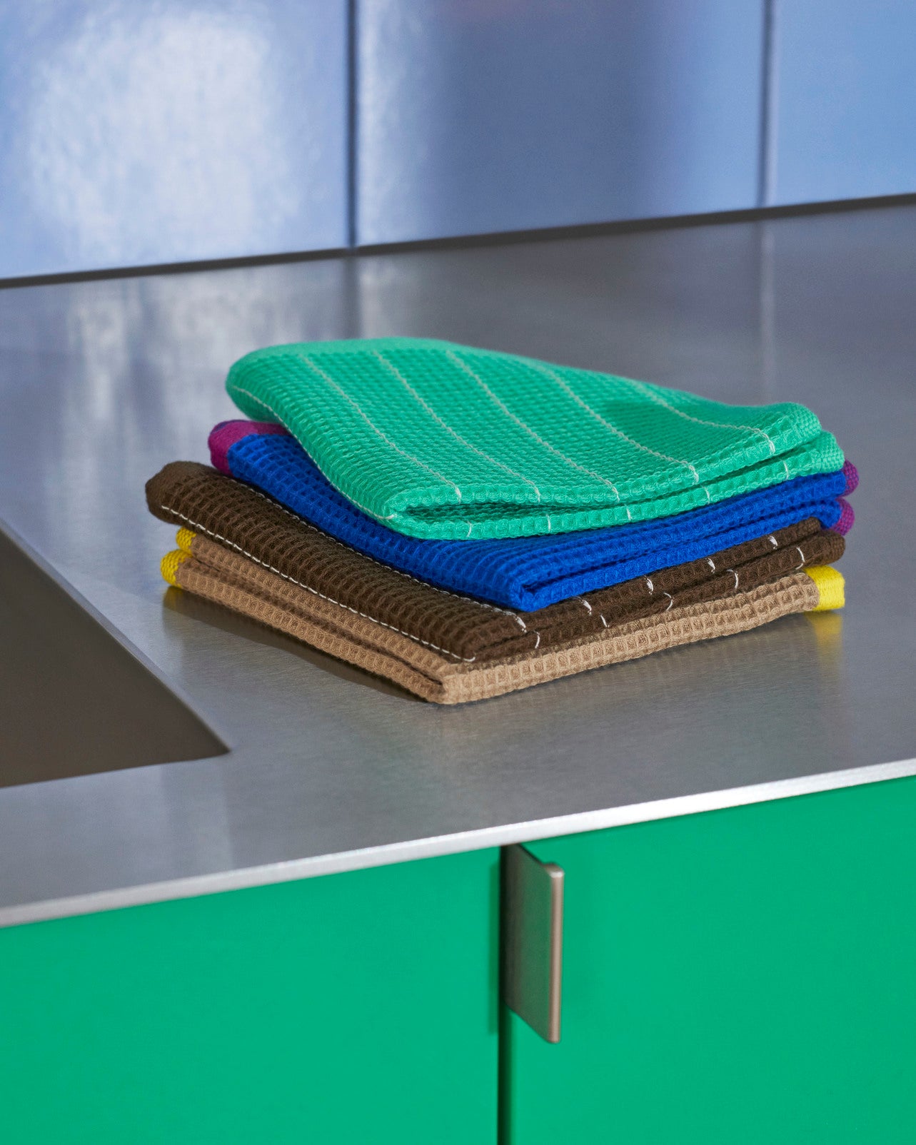 Canteen karklude, Blue/fuchsia & Beige/yellow - 2 stk.