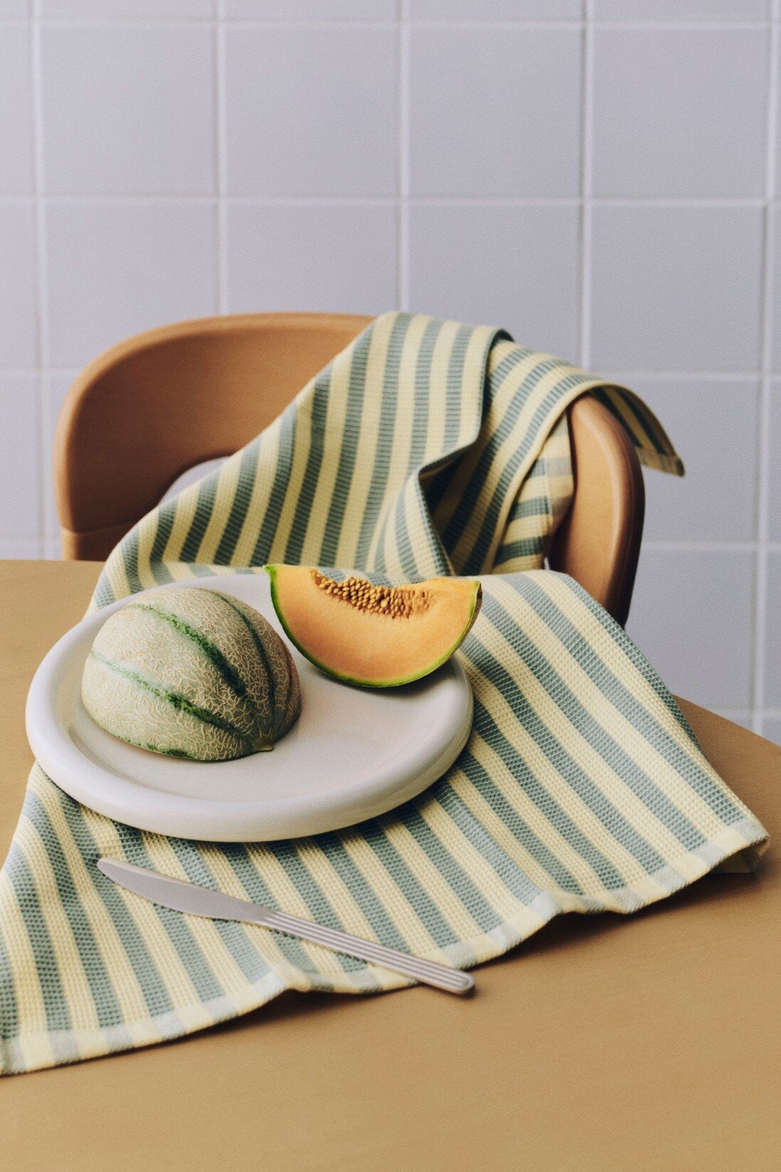 Canteen viskestykke, 52x80 cm – grøn/gul