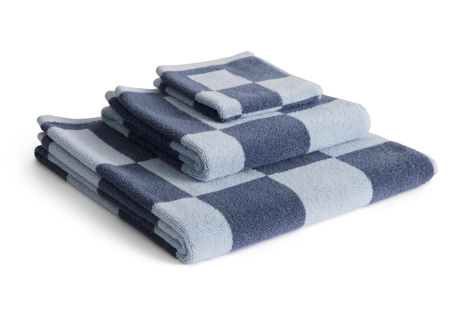 Check håndklæde - Steel Blue