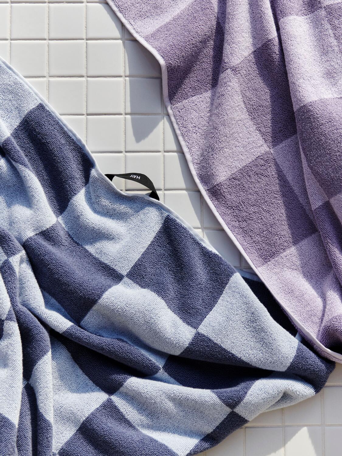 Check håndklæde - Lavender