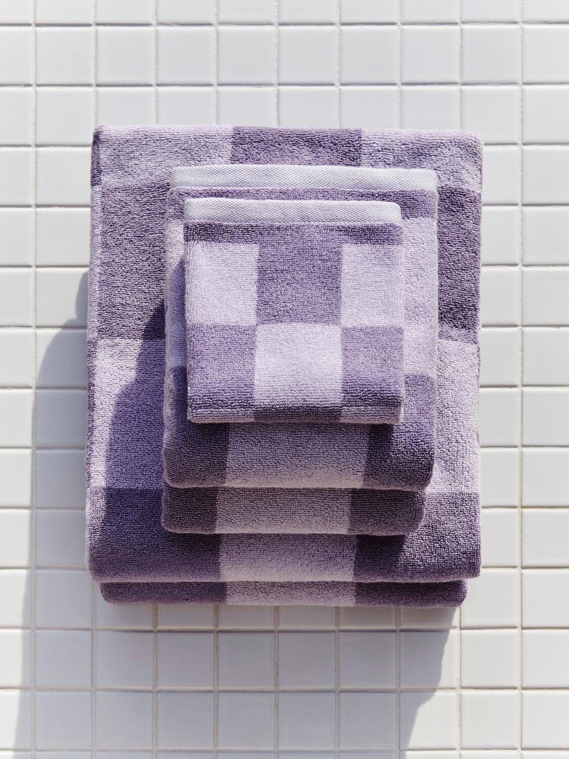 Check håndklæde - Lavender