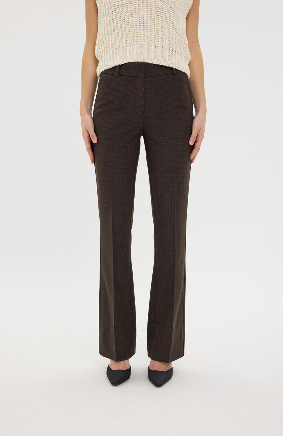ClaraFV bukser, Long - Mocca Check