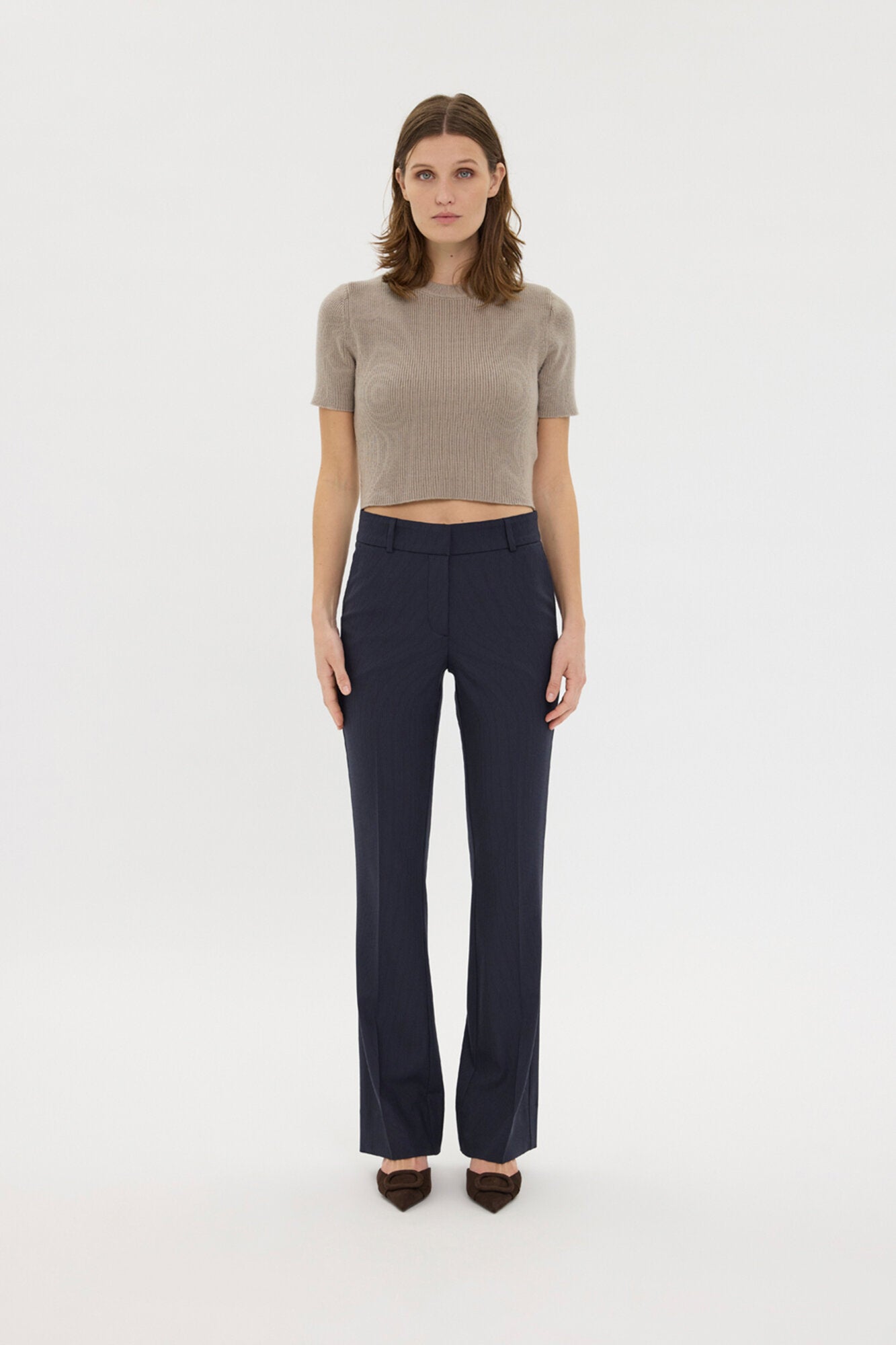 ClaraFV bukser, Long - Navy Mini Pin