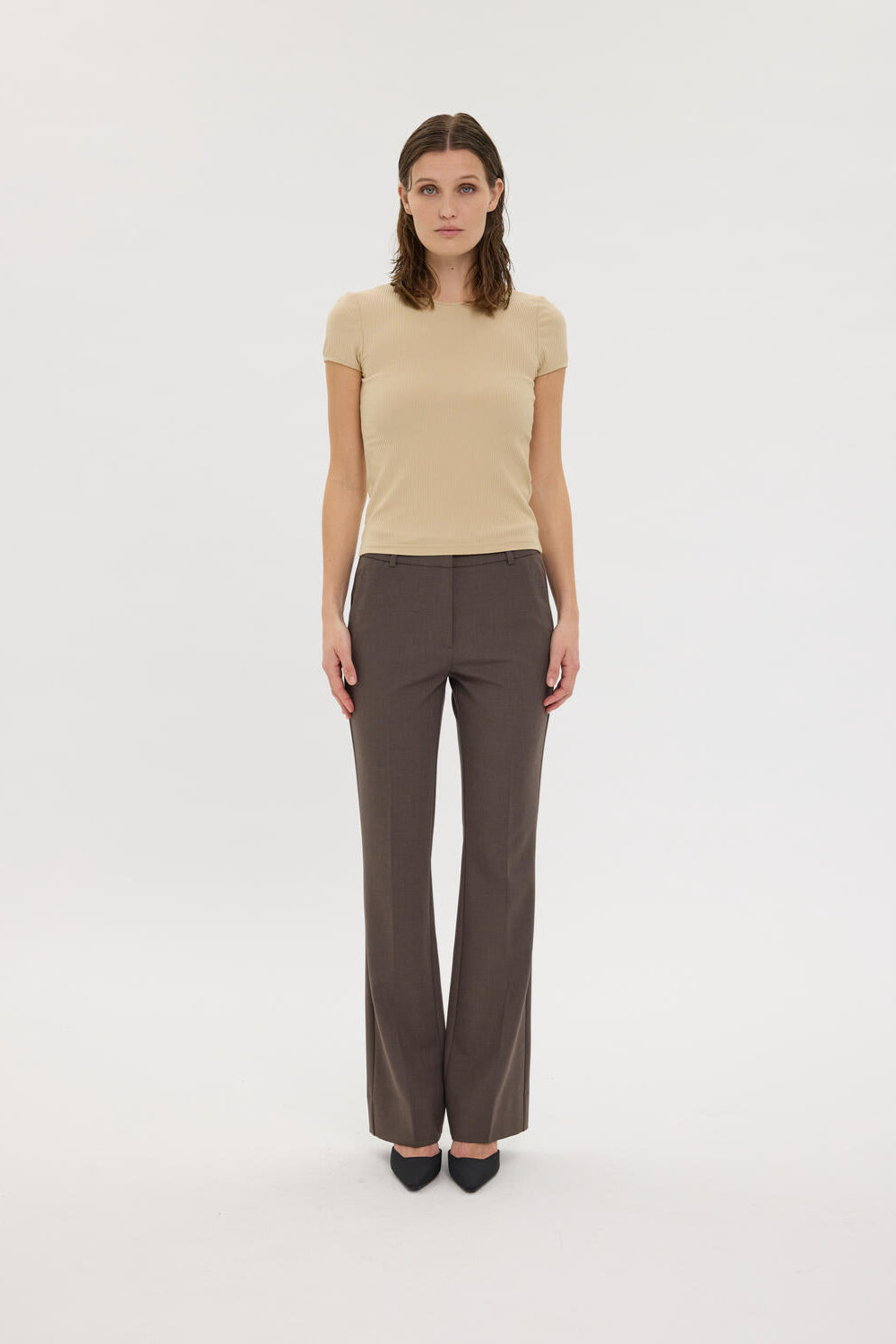 ClaraFV habitbukser - Mud Brown Melange