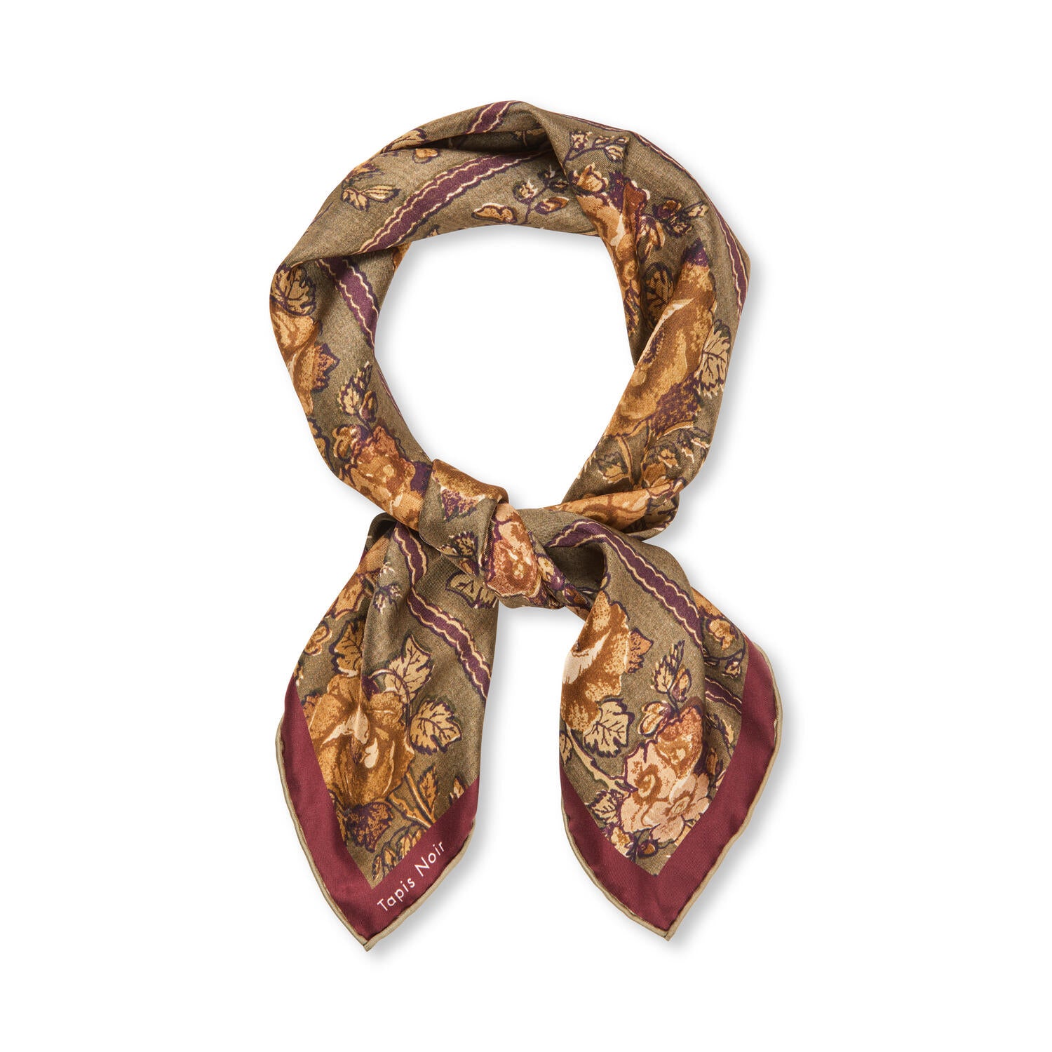 Classical Small Gaia silketørklæde – Taupe