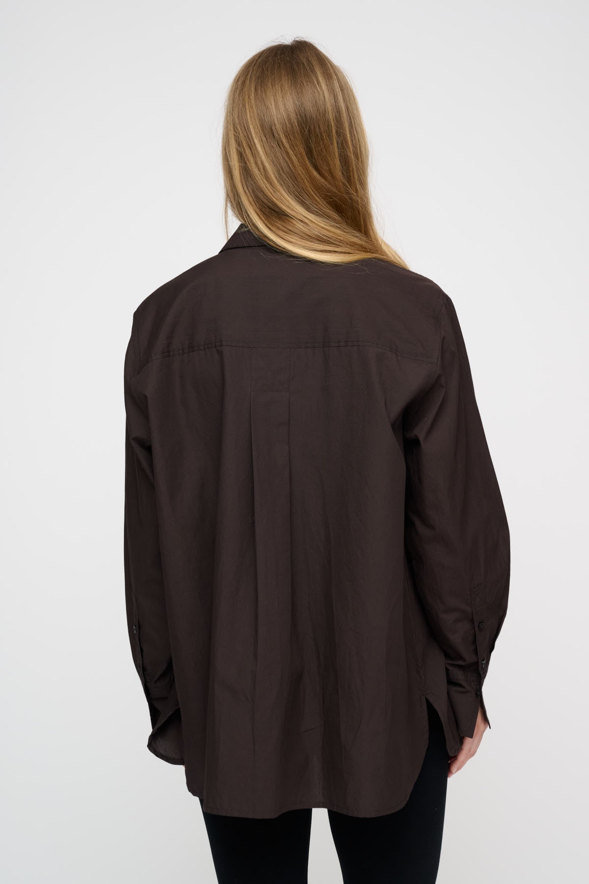 Clean Poplin skjorte - mørkebrun