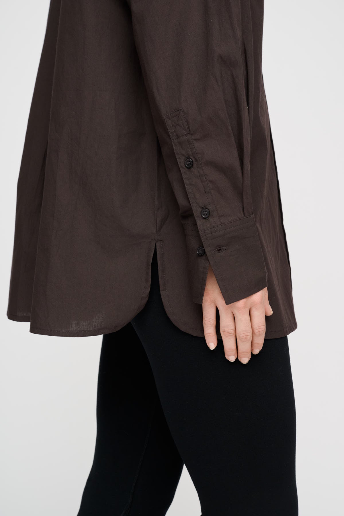 Clean Poplin skjorte - mørkebrun