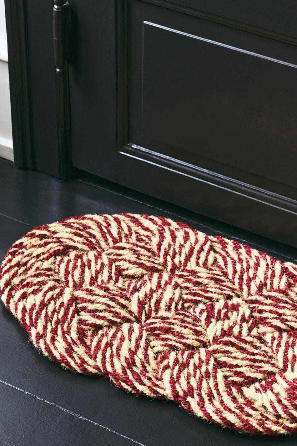 Coco Swirl dørmåtte, bordeaux/råhvid - B40 x L80 cm.