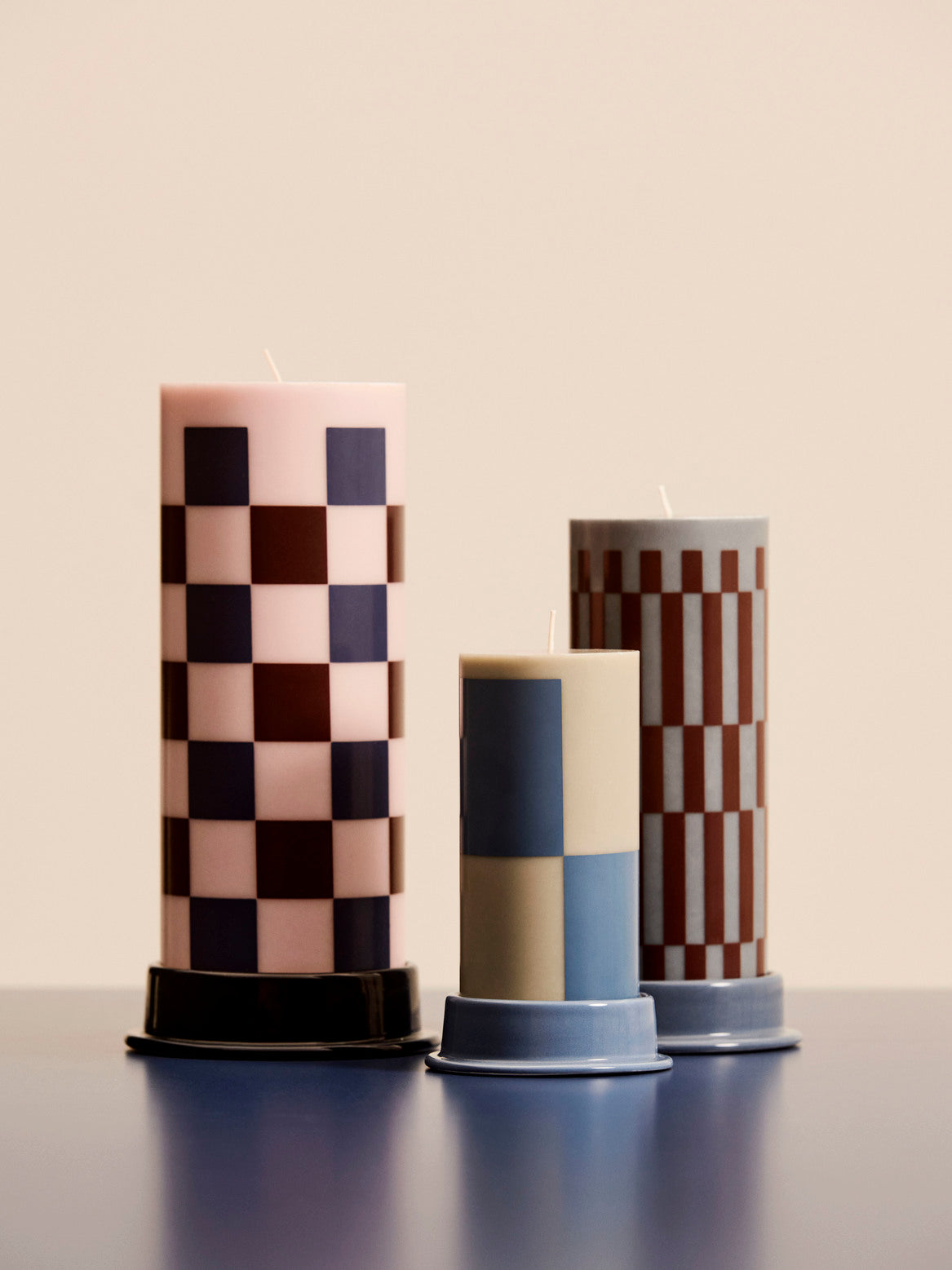 Column stearinlys, Small - Grå/blå