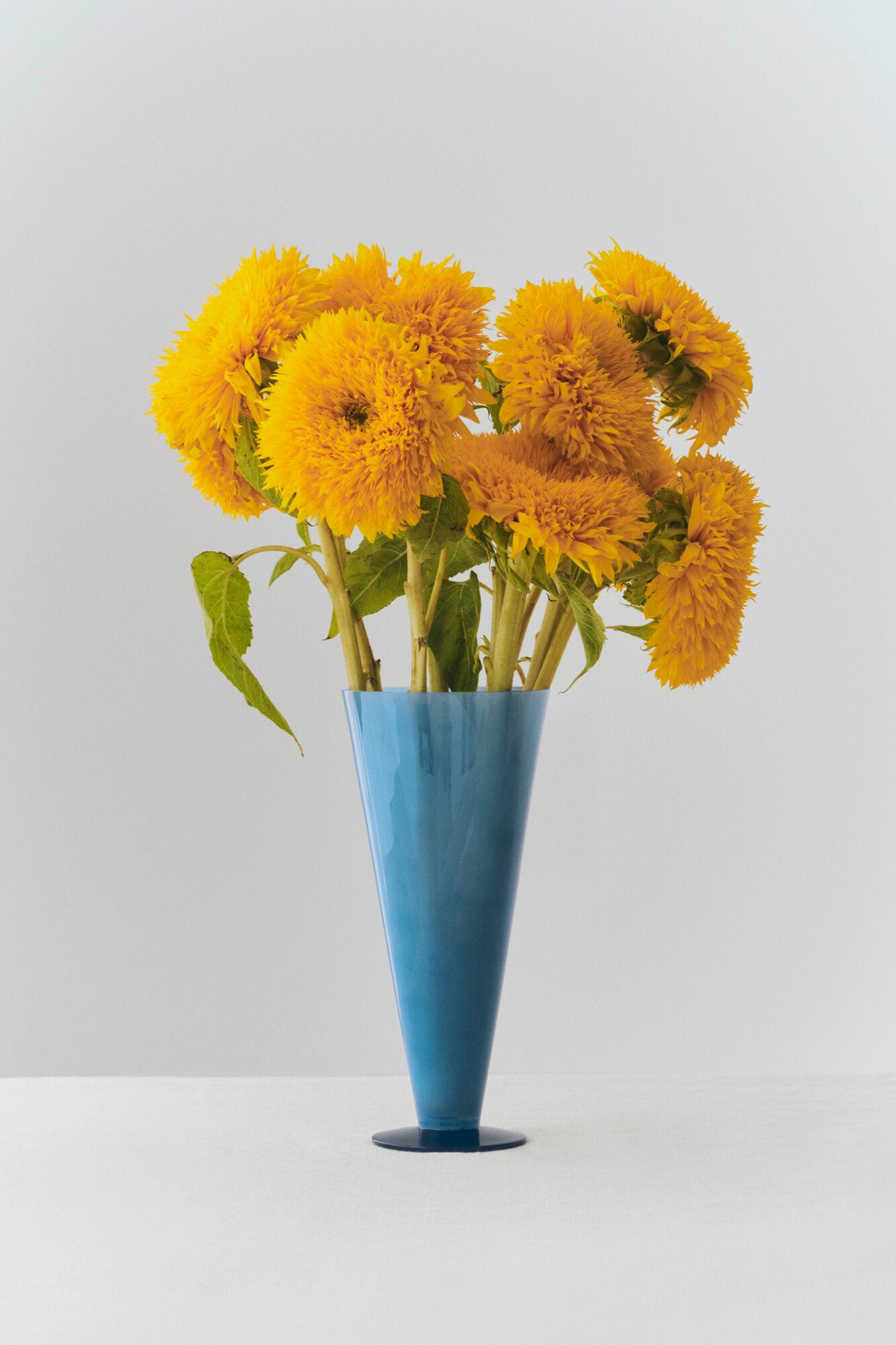 Conical vase, Petrol/Dark Blue - H26 cm