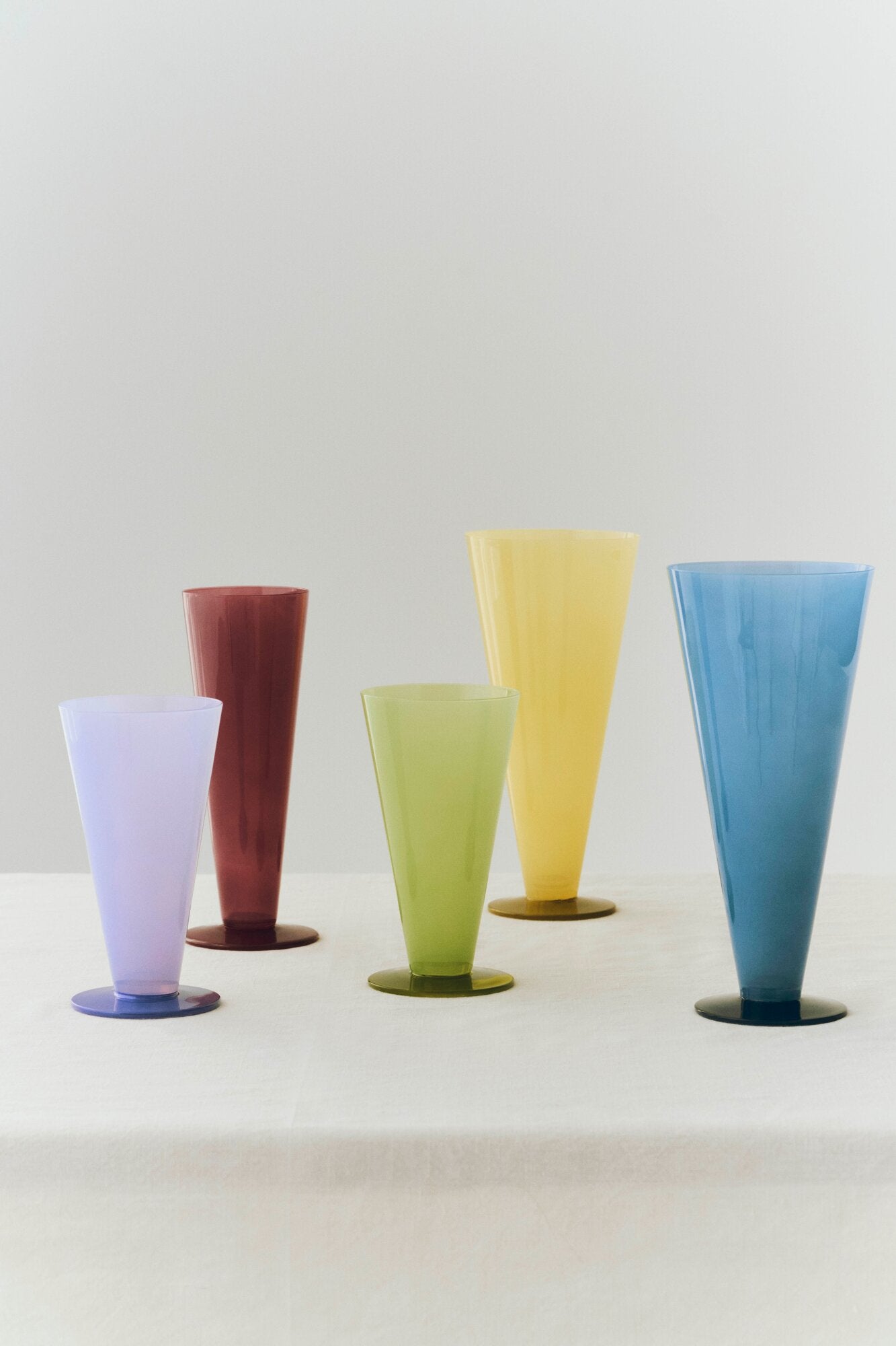 Conical vase, Yellow/Lime Green - H26 cm