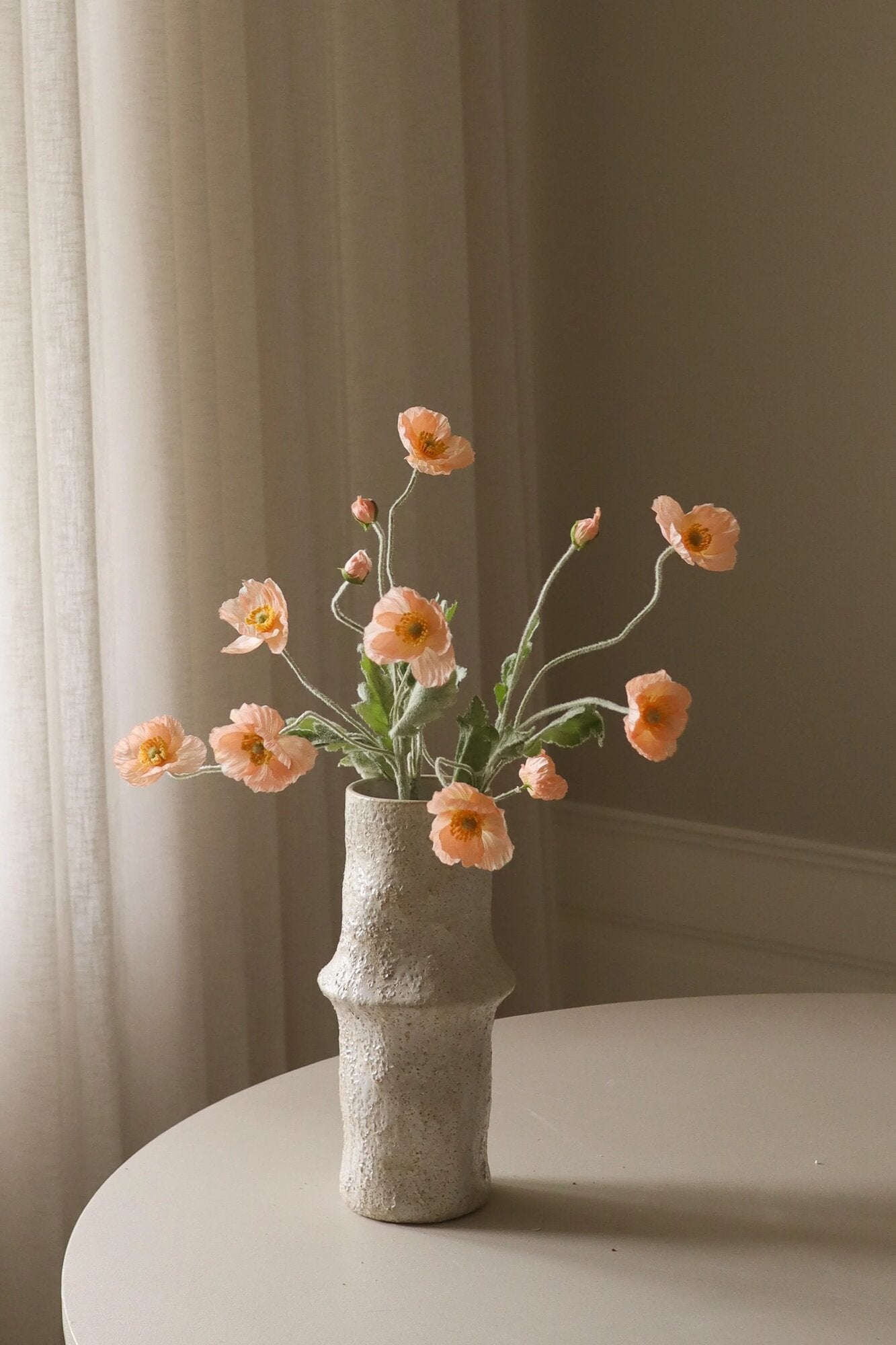 Kunstig Valmue blomst - coral
