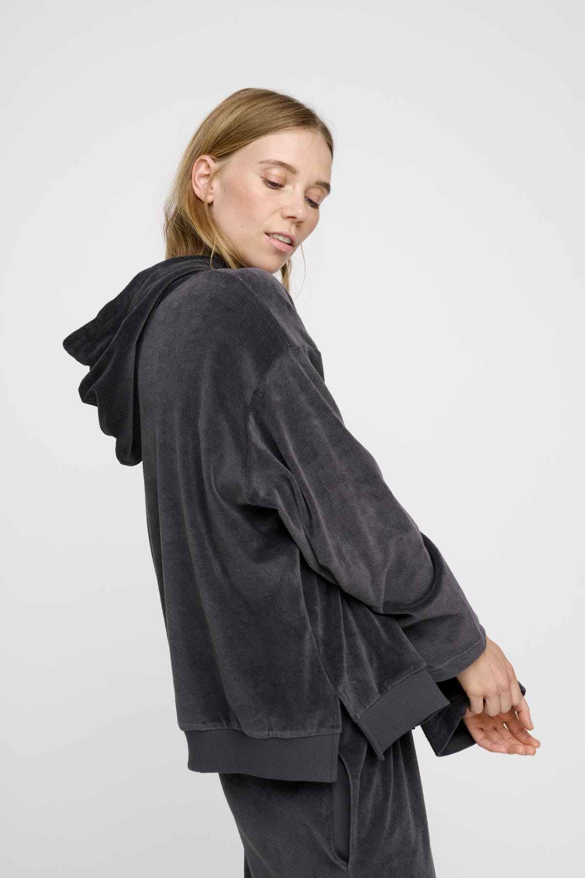 Cosmos Velvet hoodie - mørkegrå