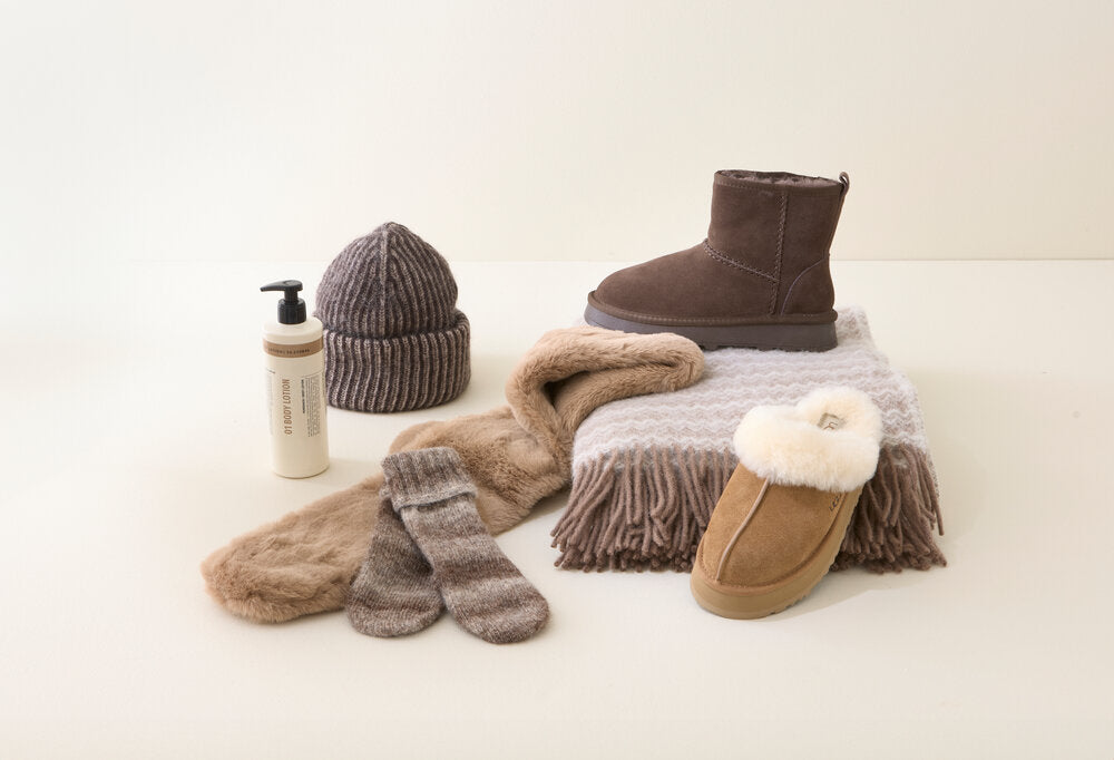 Faux Fur tørklæde - beige