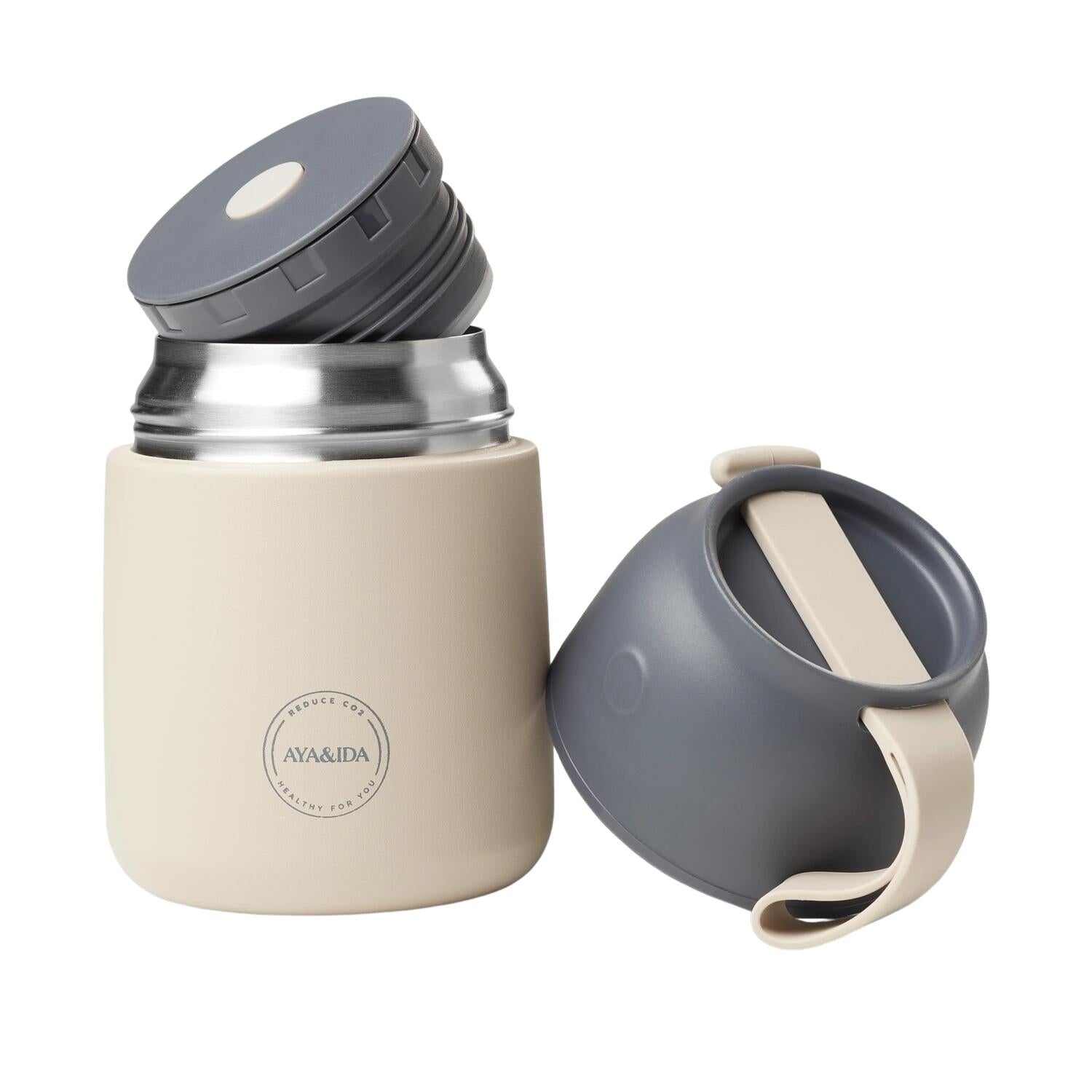 Food'ie to go madbeholder, Cream beige - 500 ml