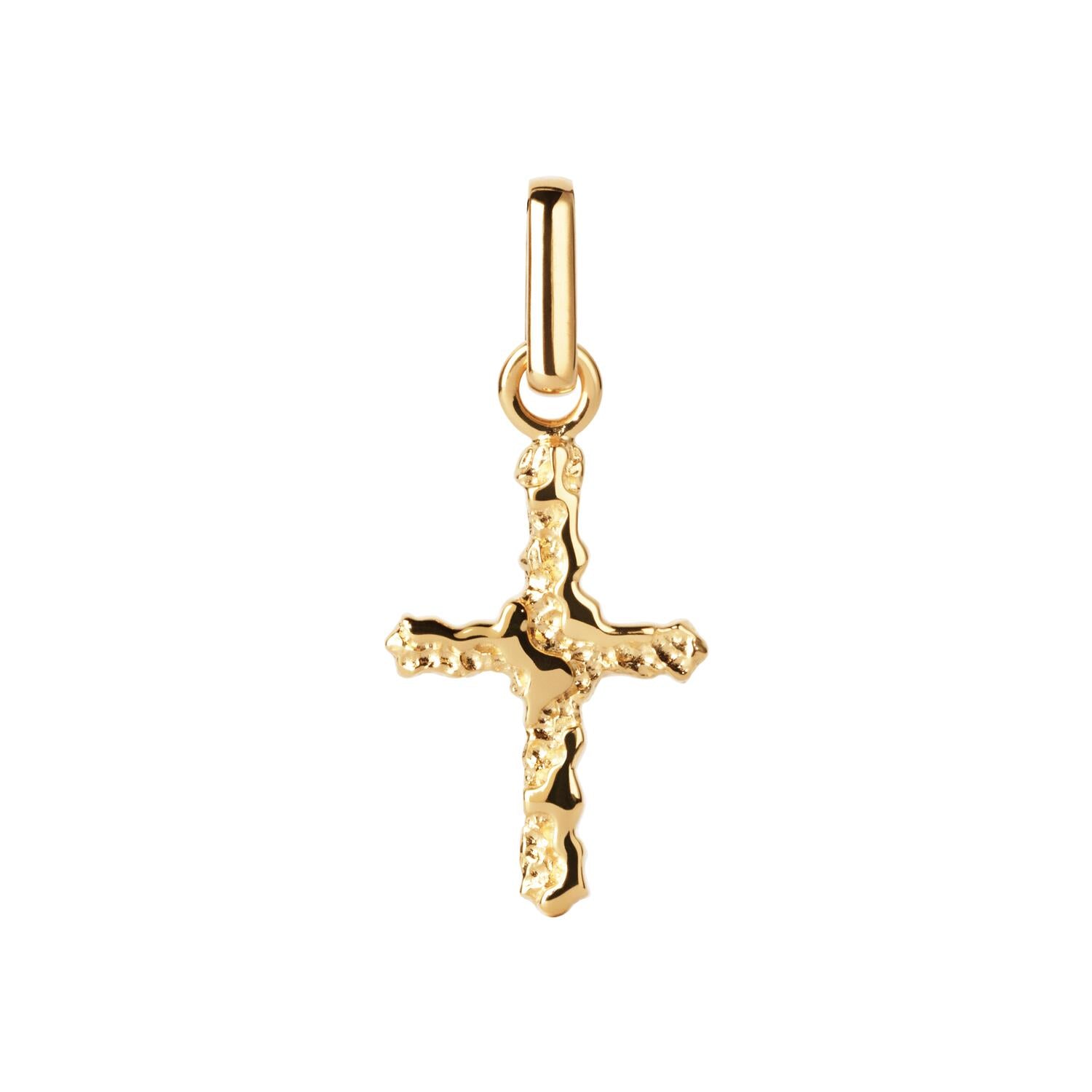 Cross contrast charm - forgyldt