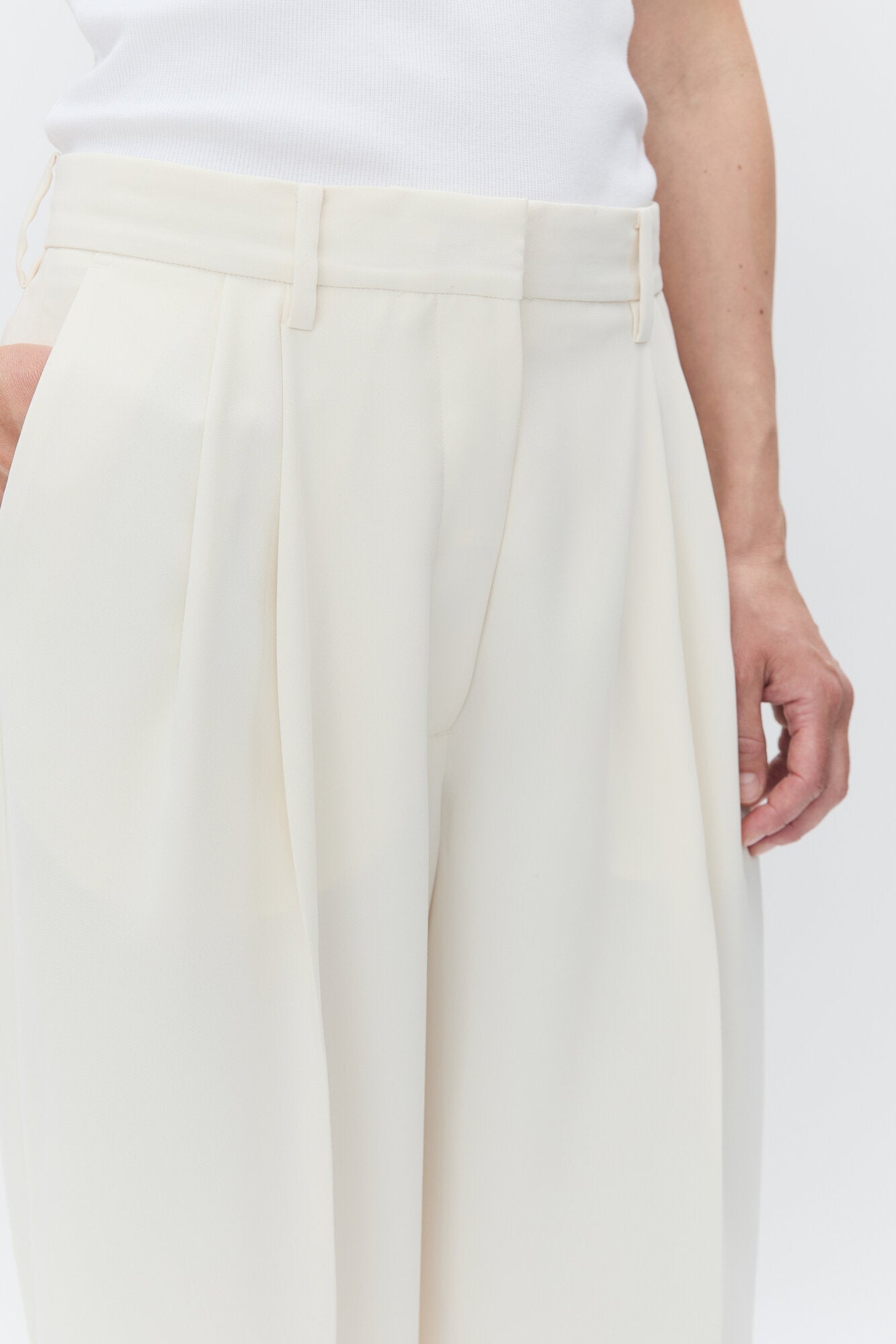 Enzo Classic Gabardine bukser - Ivory Shade